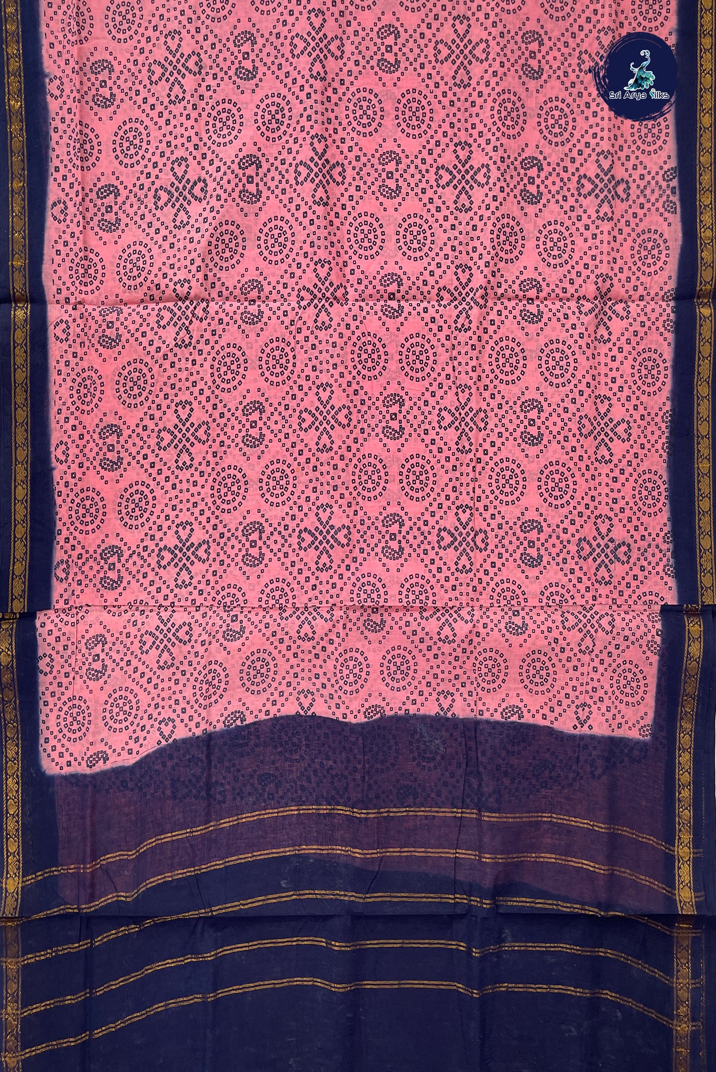 Lotus Pink 10.5 Yards Madisar Saree With Printed Pattern
