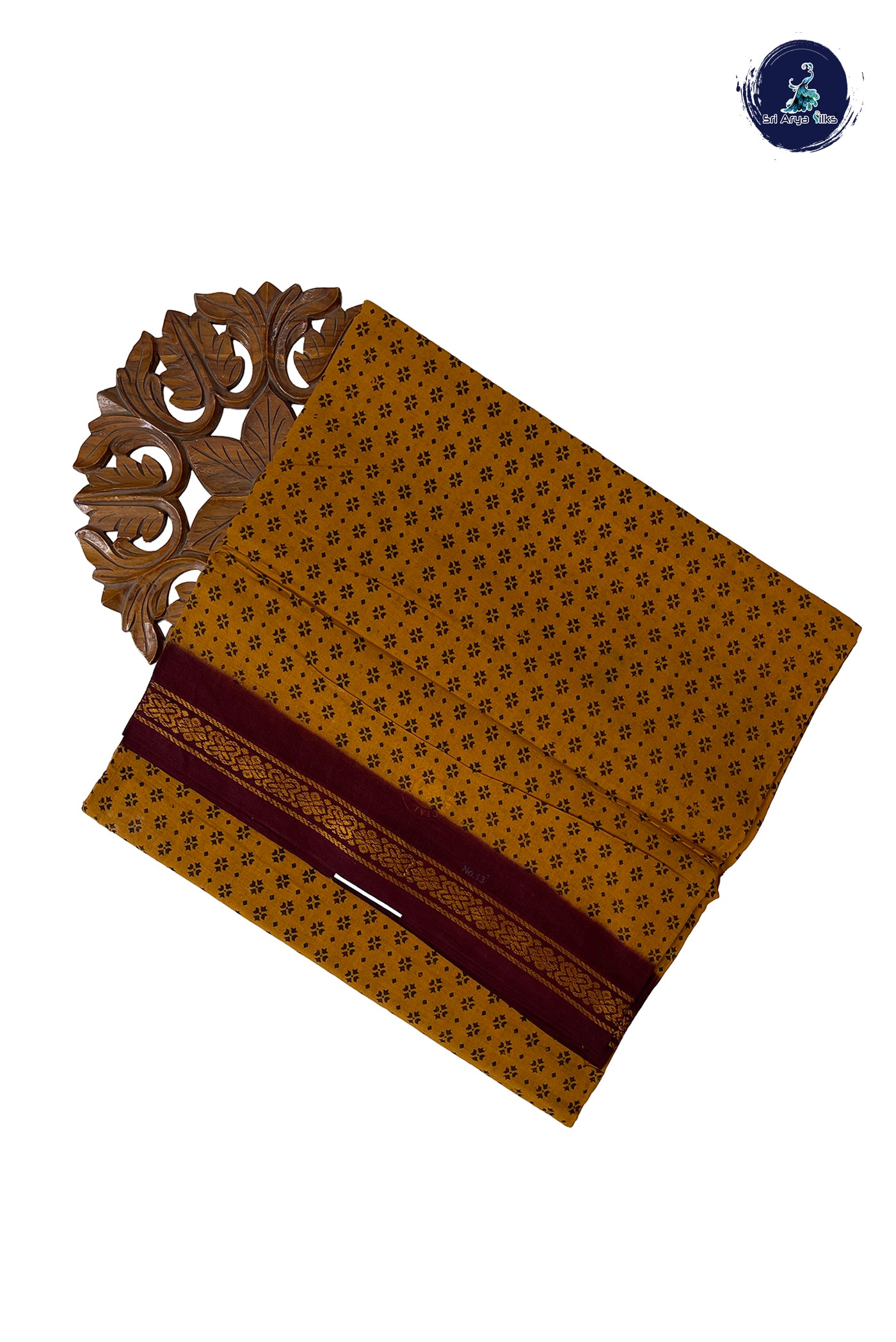 Mustard Yellow 10.5 Yards Madisar Saree With Printed Pattern