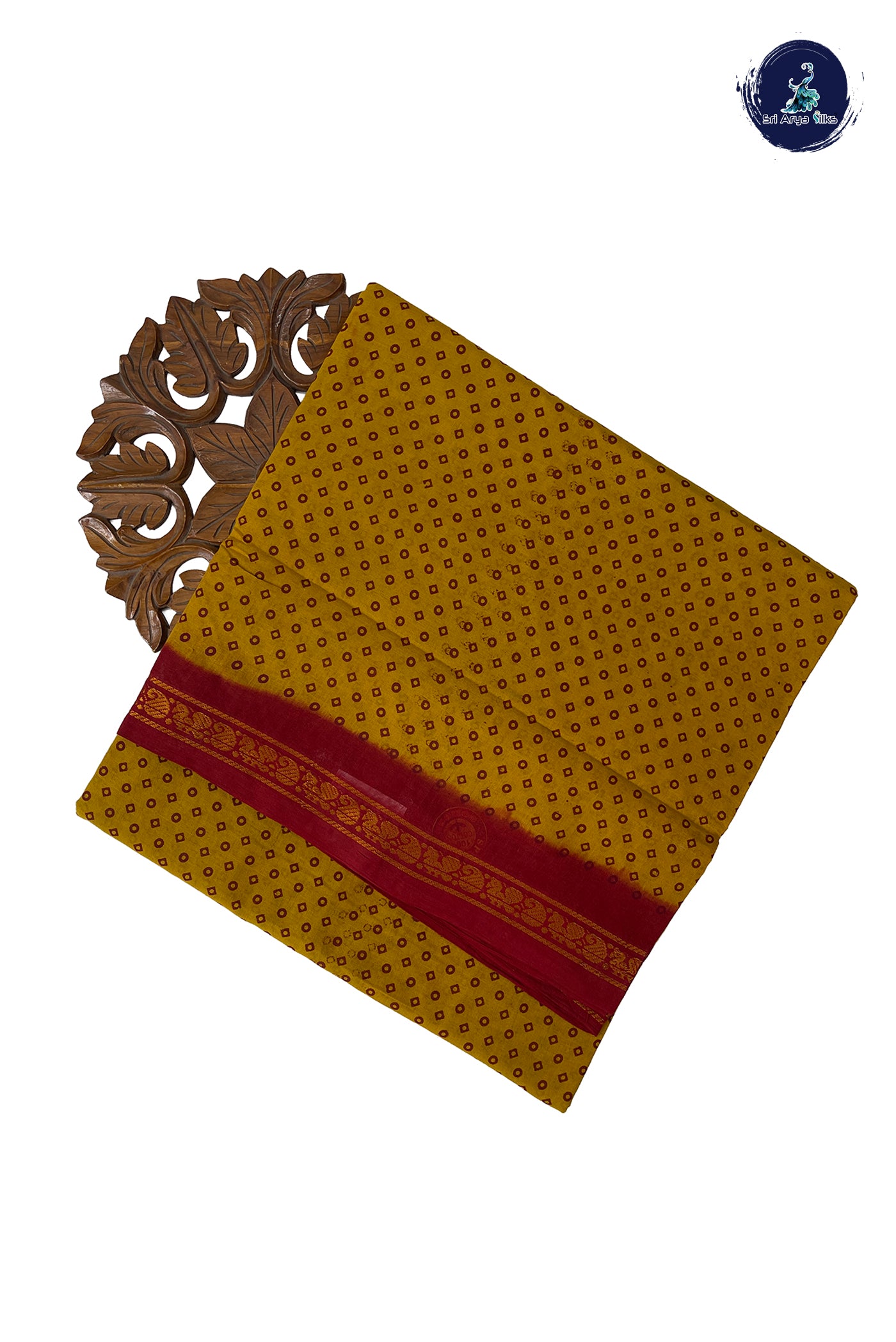 Mustard Yellow 10.5 Yards Madisar Saree With Printed Pattern