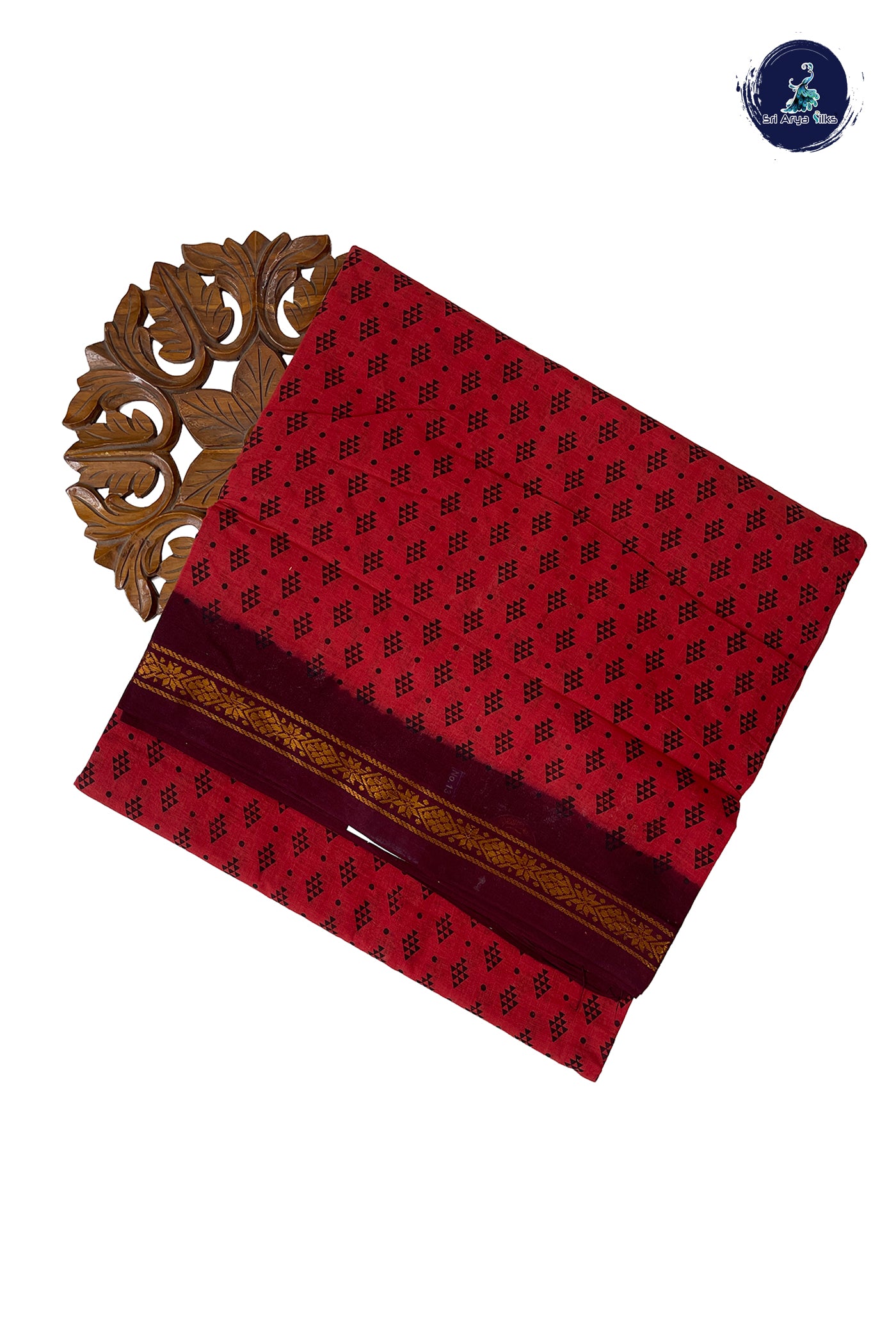 Maroon 10.5 Yards Madisar Saree With Printed Pattern