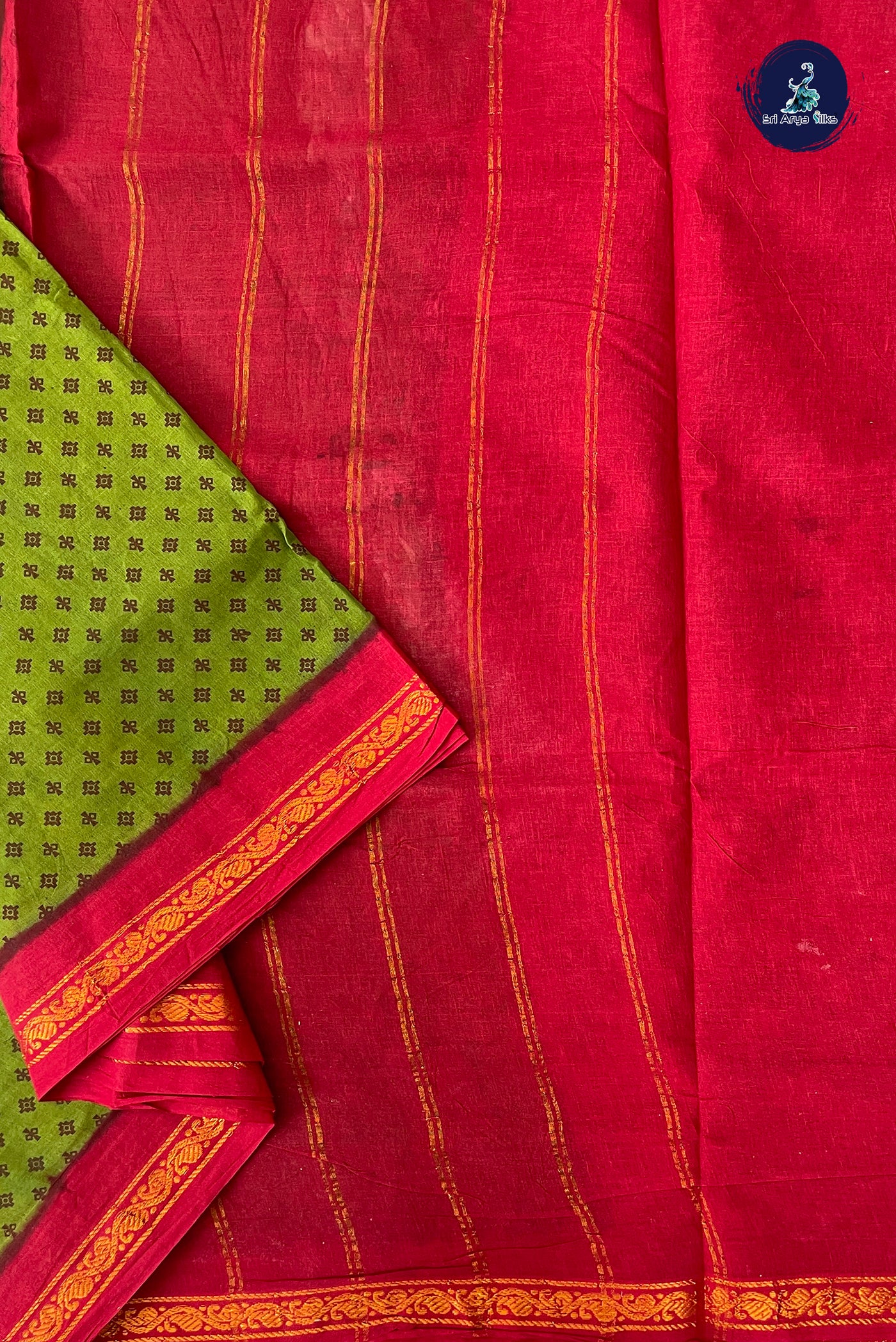 Green 10.5 Yards Madisar Saree With Printed Pattern