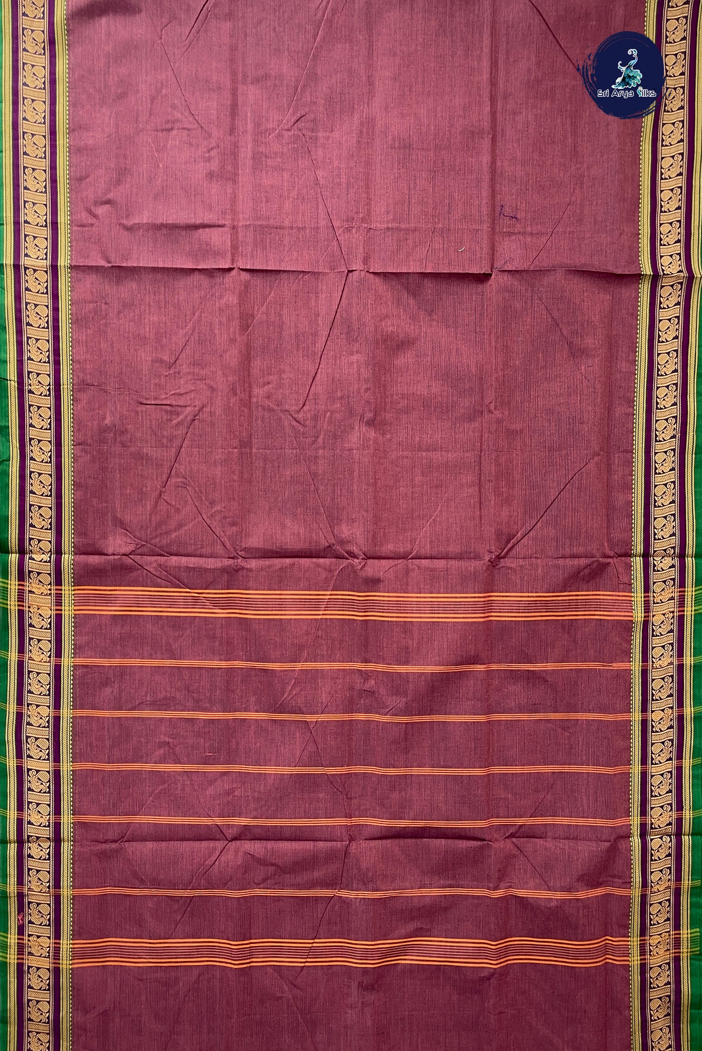 Garnet Pink 10.5 Yards Madisar Saree With Plain Pattern
