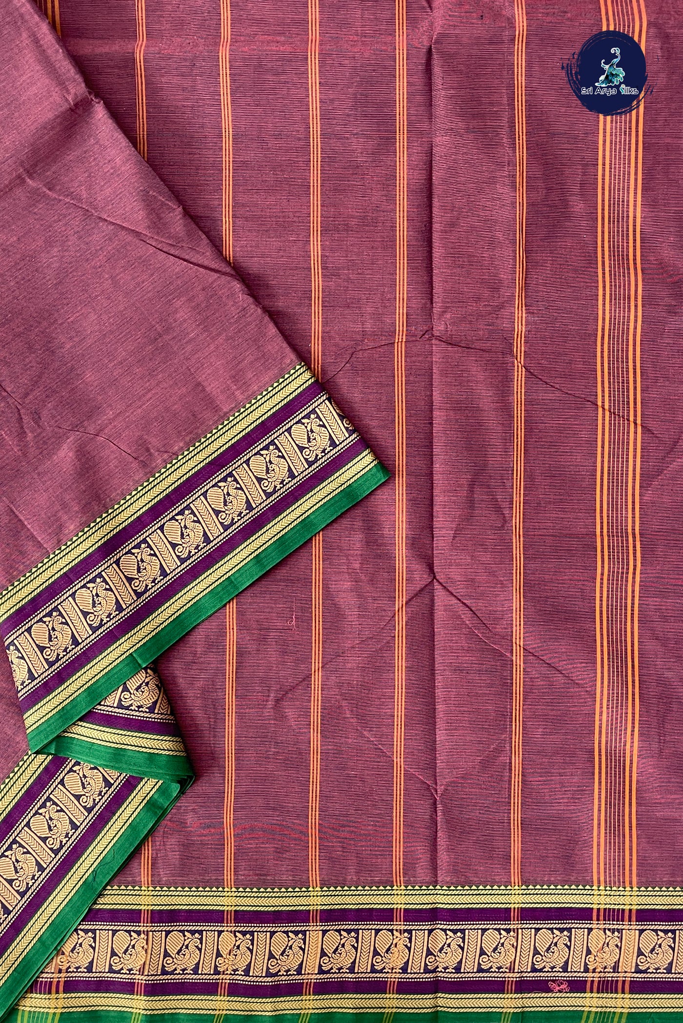 Garnet Pink 10.5 Yards Madisar Saree With Plain Pattern