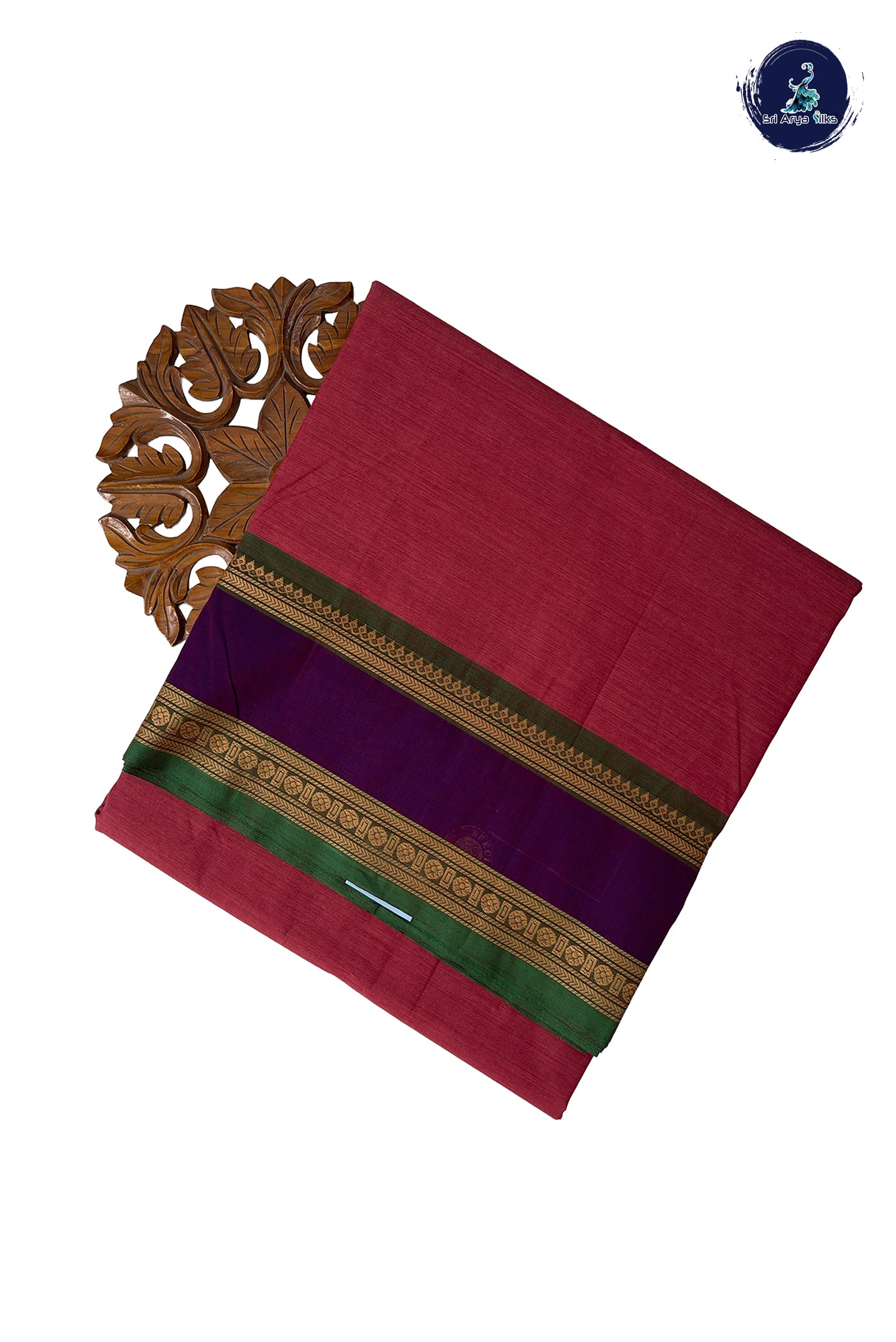 Reddish Pink 10.5 Yards Madisar Saree With Plain Pattern