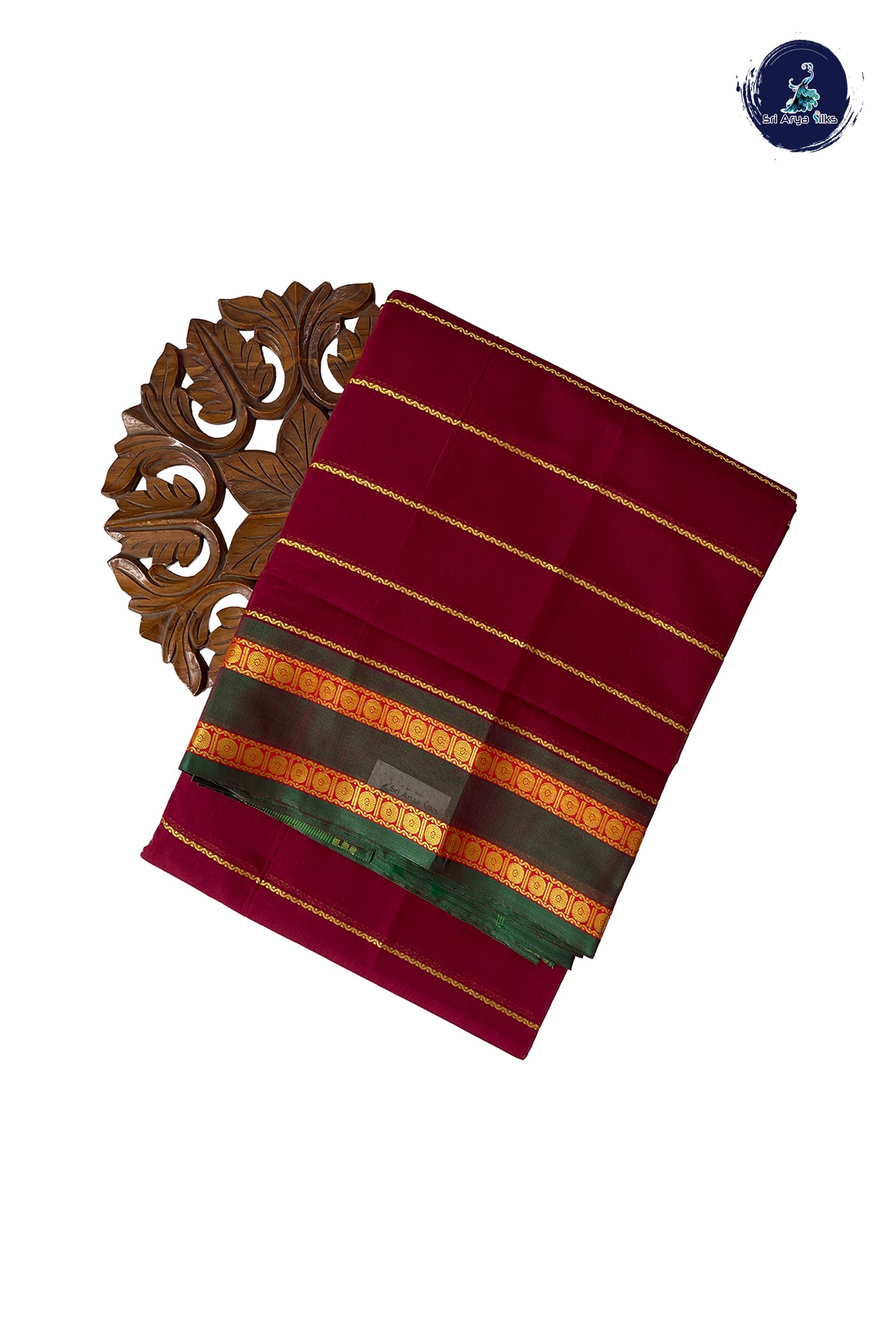 Maroon Devendra Cotton Madisar Saree With Veldhari Stripes Pattern