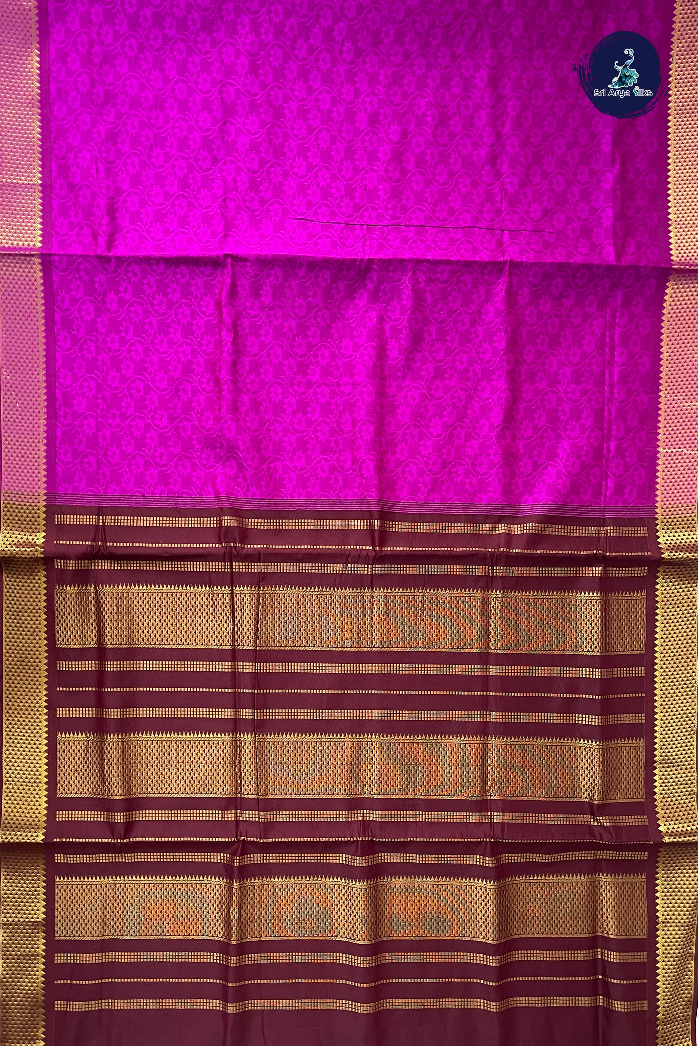 Vadamalli Half Pure Madisar Silk Cotton Saree With Embossed Pattern