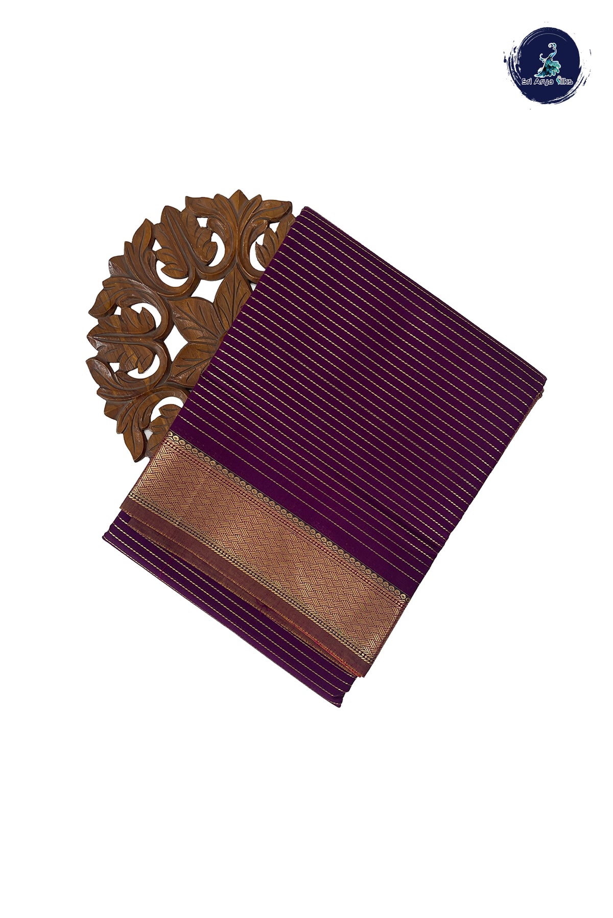 Magenta Purple Madisar Semi Silk Cotton Saree With Vaira Oosi Pattern