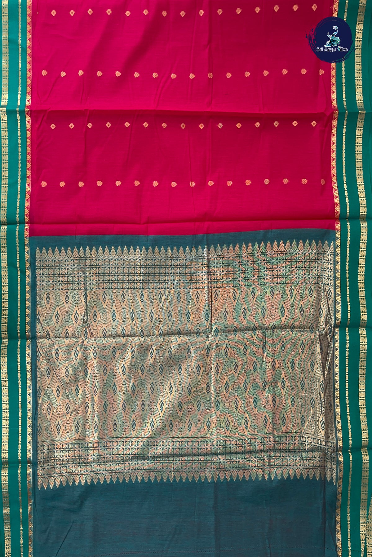 Pink Madisar Semi Silk Cotton Saree With Zari Buttas Pattern