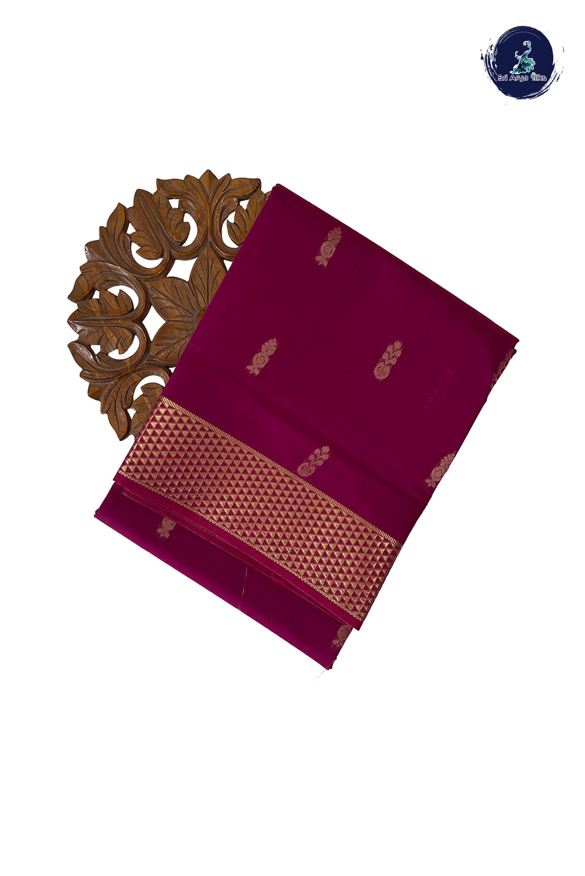 BeetRoot Shade Madisar Semi Silk Cotton Saree With Zari Buttas Pattern
