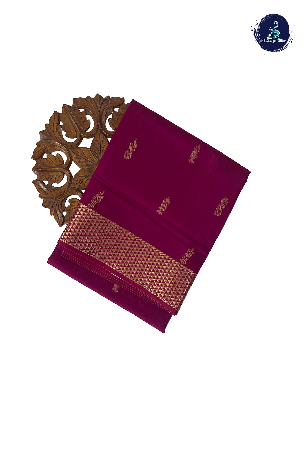 BeetRoot Shade Madisar Semi Silk Cotton Saree With Zari Buttas Pattern