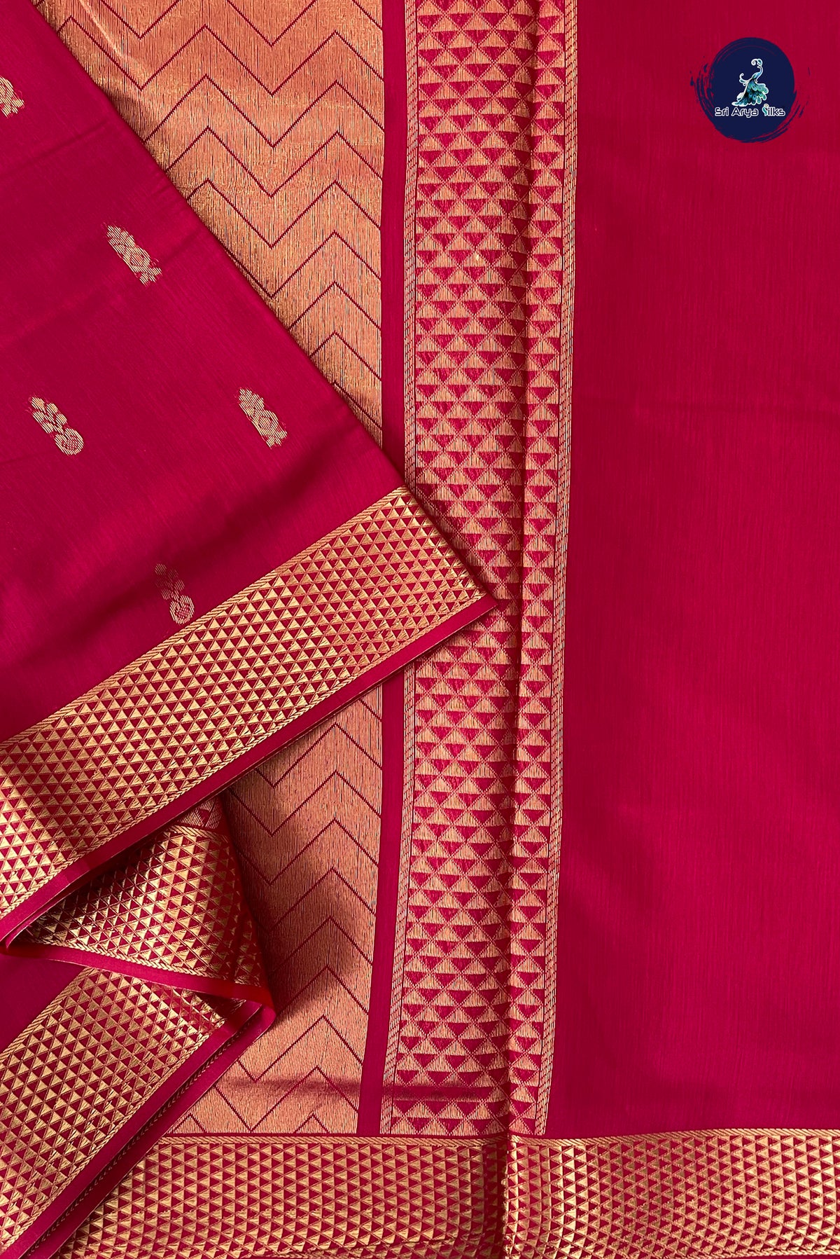 Pink Madisar Semi Silk Cotton Saree With Zari Buttas Pattern