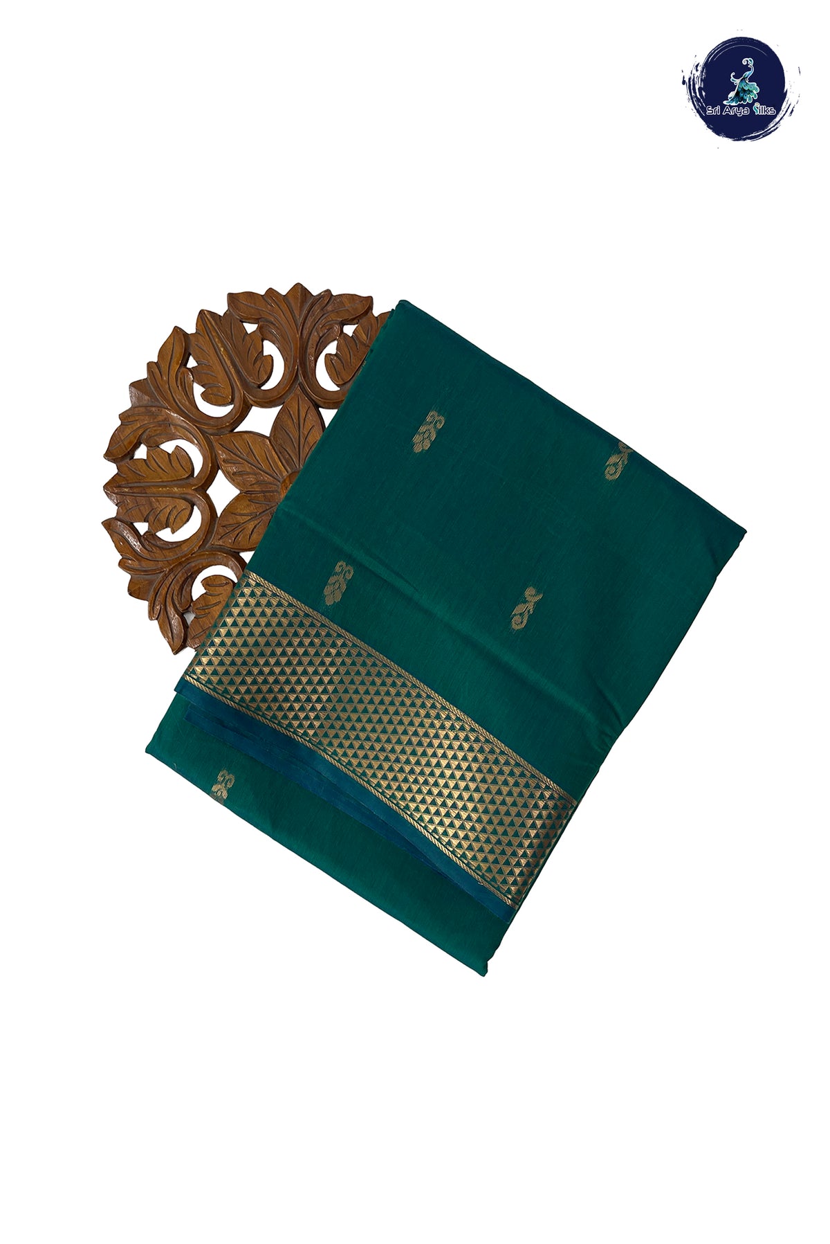 Green Madisar Semi Silk Cotton Saree With Zari Buttas Pattern