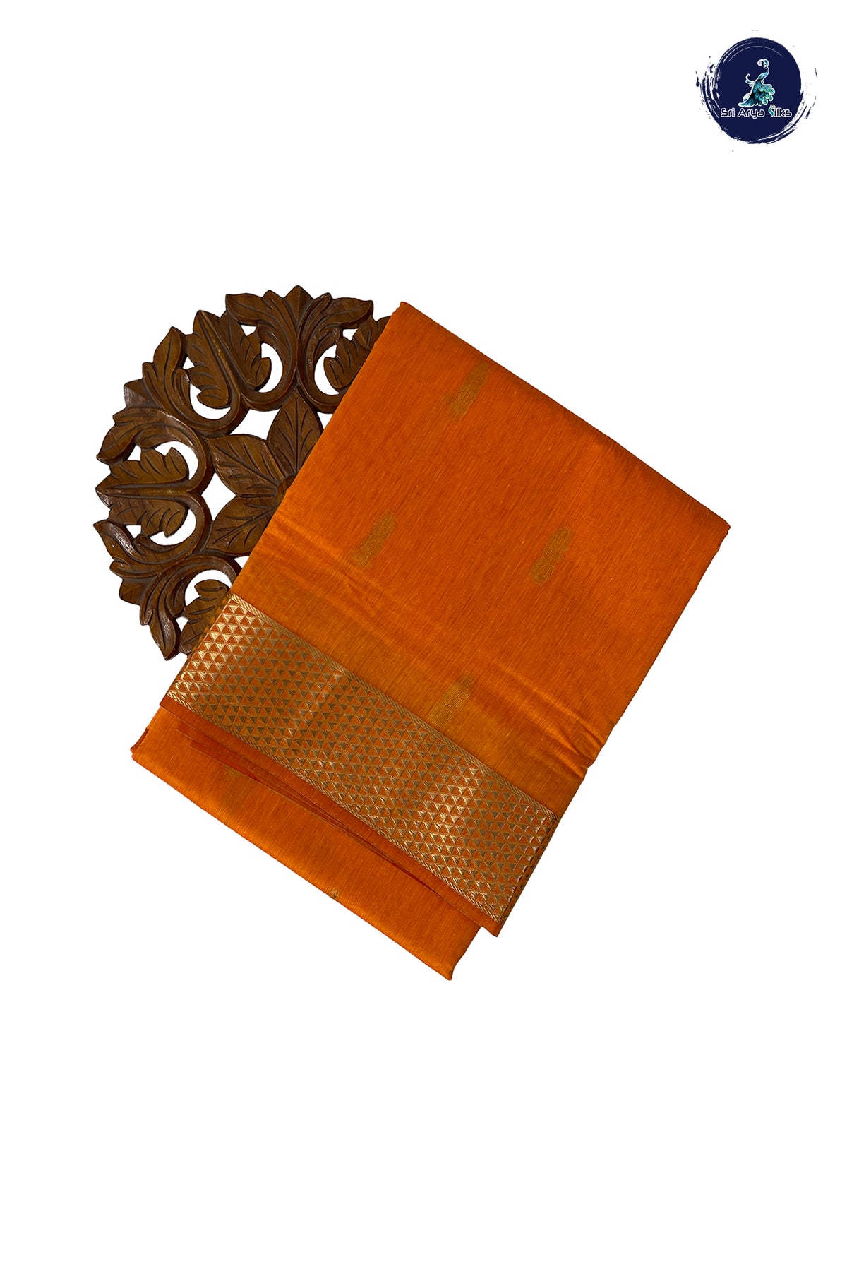 Yellow Madisar Semi Silk Cotton Saree With Zari Buttas Pattern