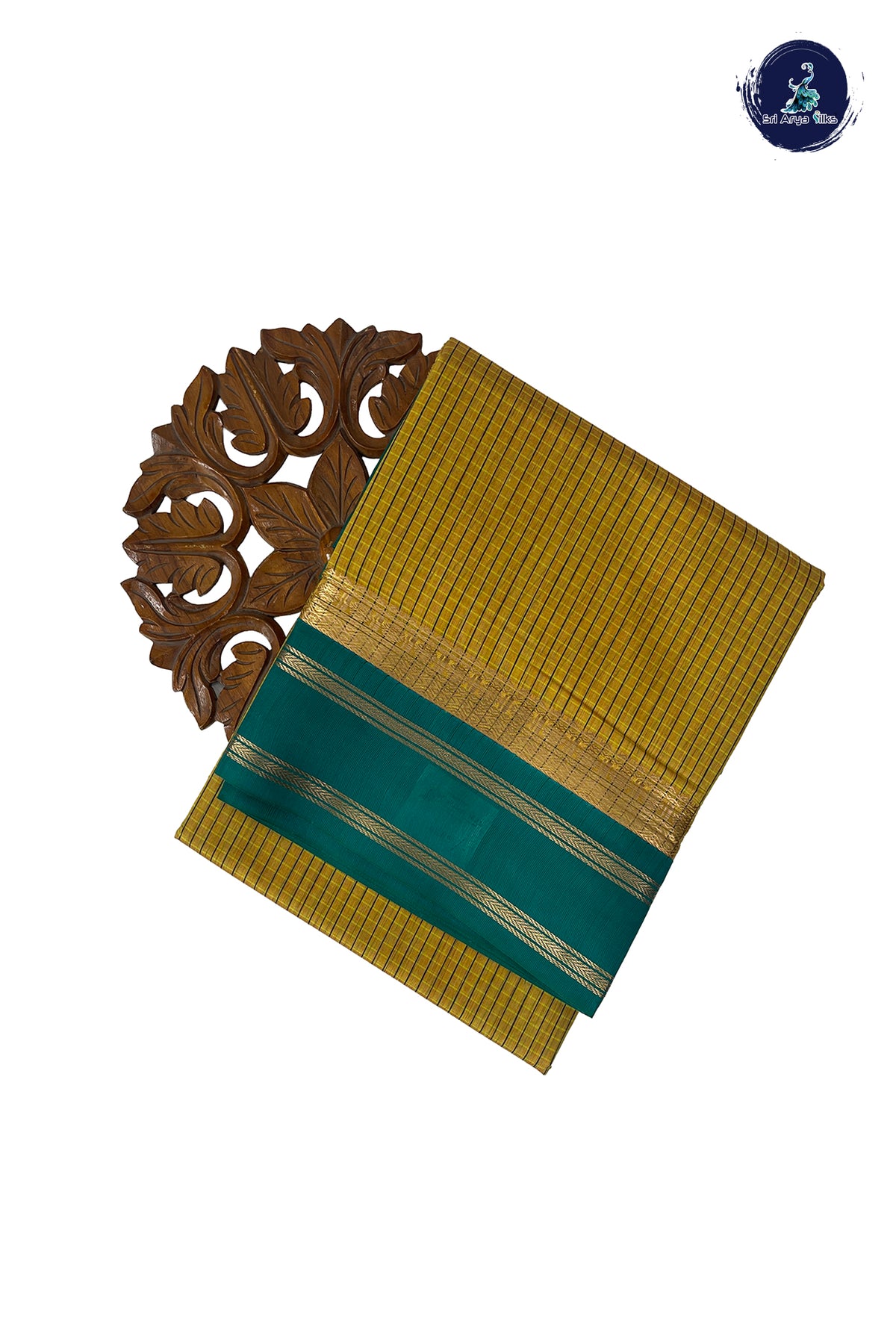Yellow Madisar Semi Silk Cotton Saree With Checked Pattern