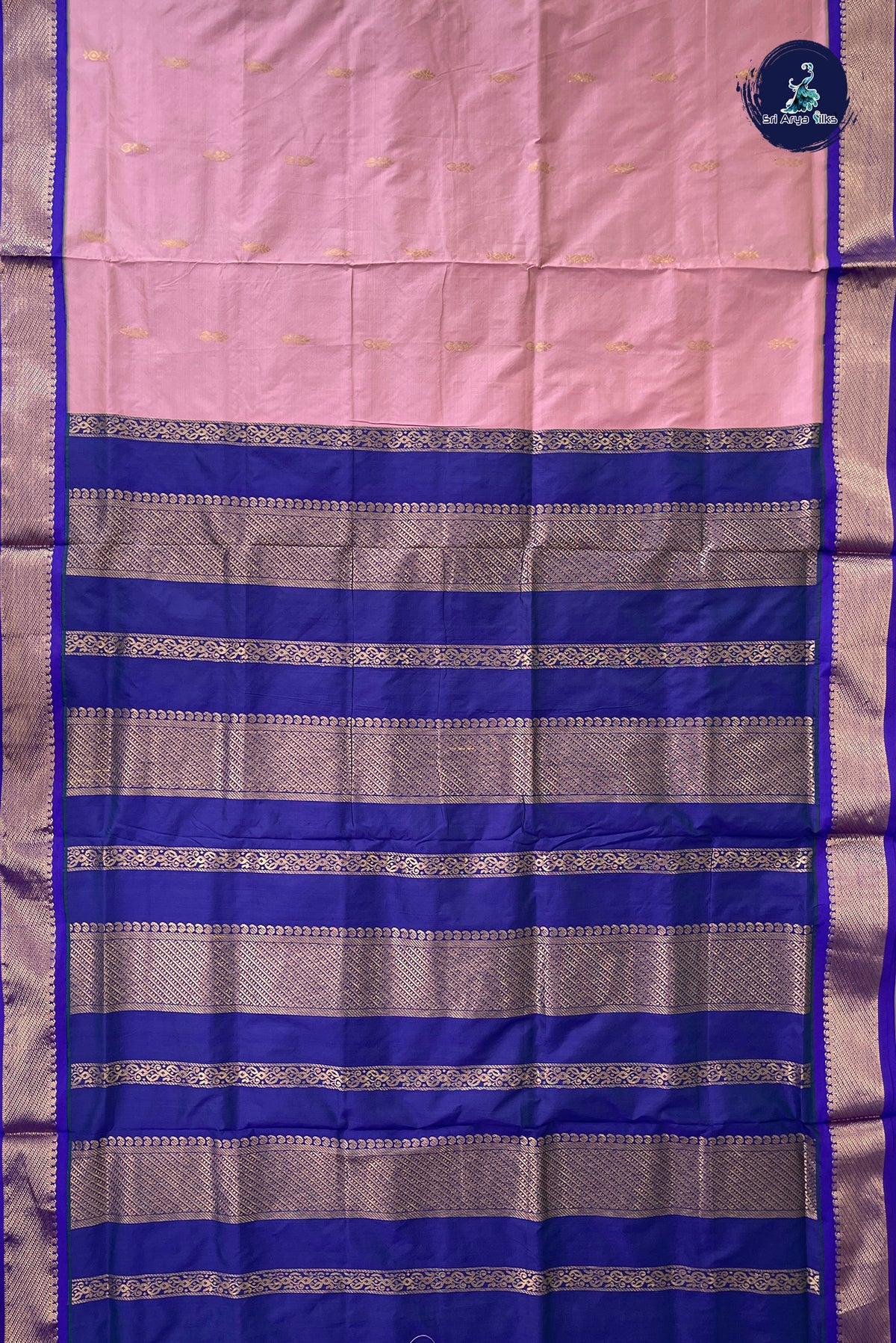 Onion Pink Madisar Semi Silk Saree With Zari Buttas Pattern