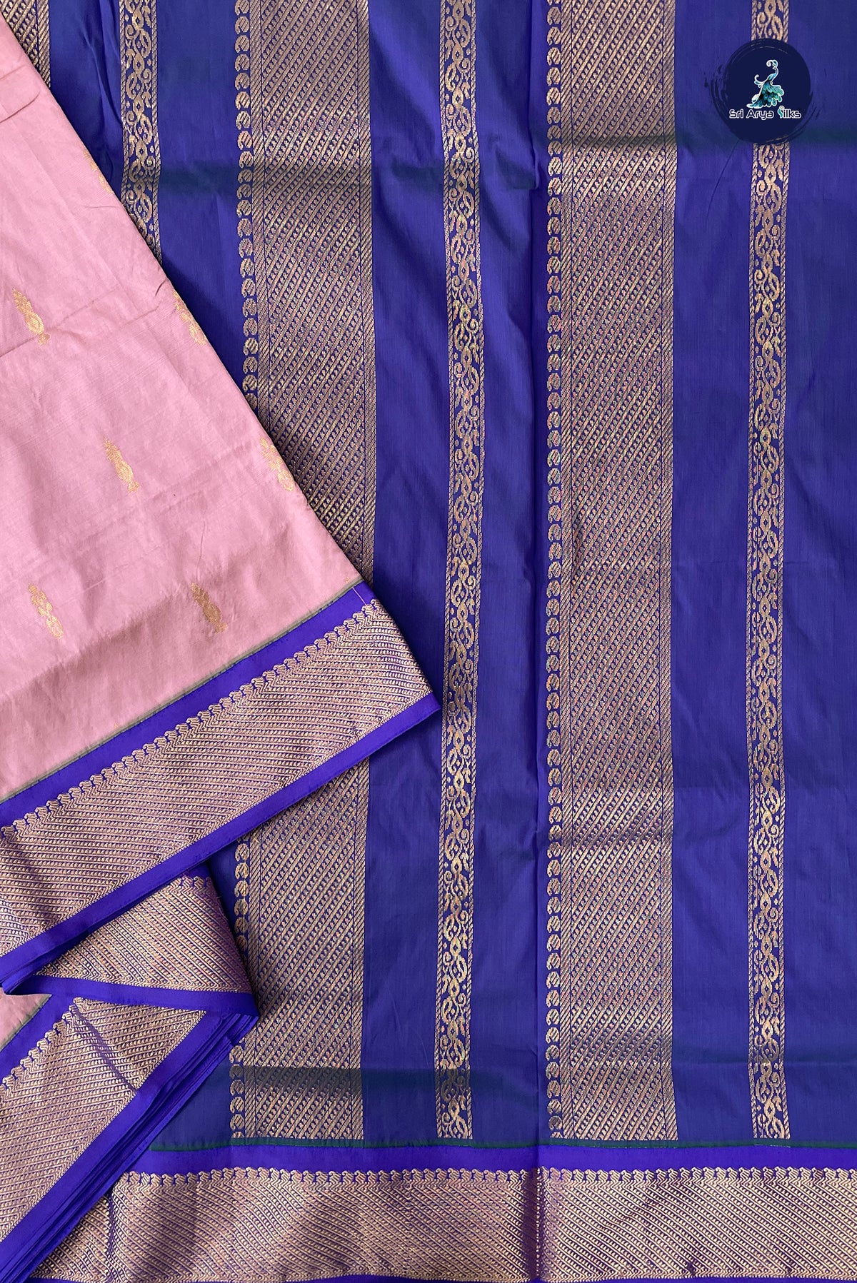 Onion Pink Madisar Semi Silk Saree With Zari Buttas Pattern