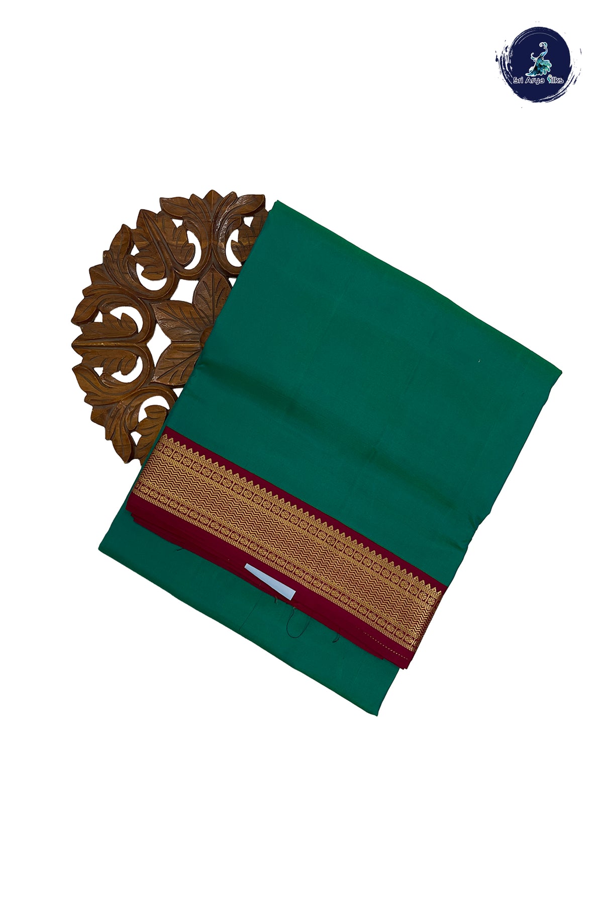 Dual Tone Green Madisar 10 Yards Silk Saree With Plain Pattern