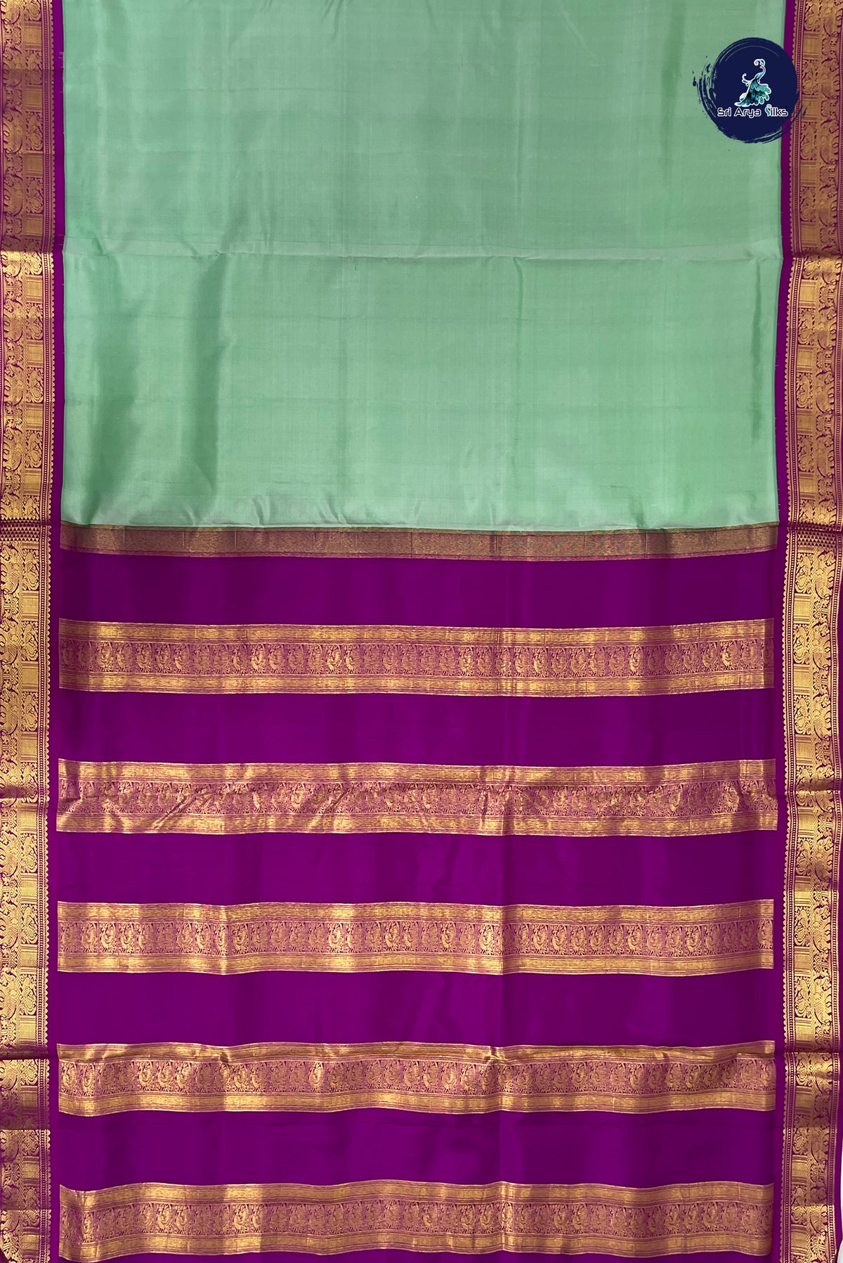 Pastel Shade Madisar 10 Yards Silk Saree With Plain Pattern