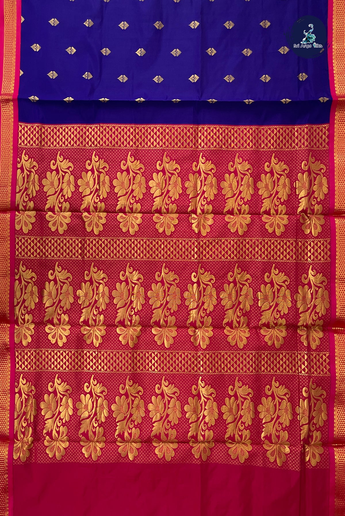Violet Madisar Semi Silk Saree With Zari Buttas Pattern