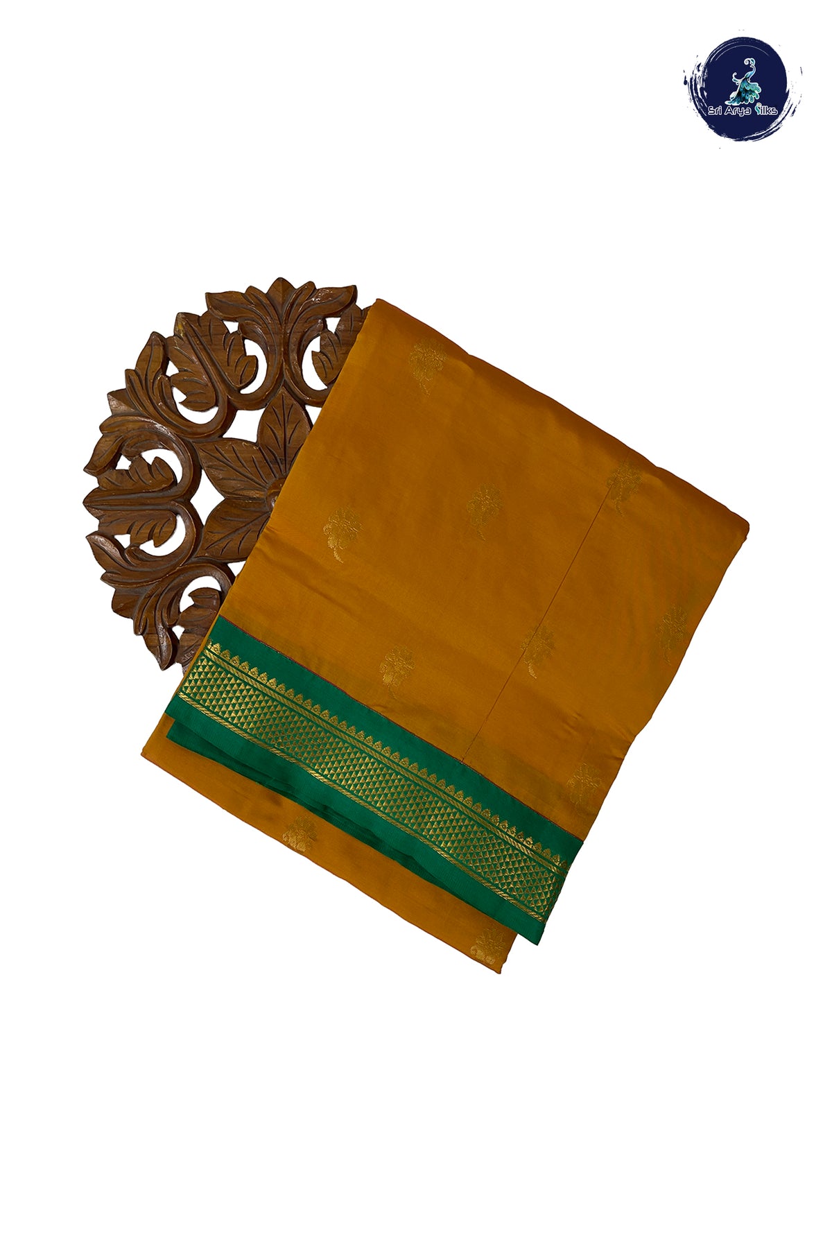 Mustard Yellow Madisar Semi Silk Saree With Zari Buttas Pattern