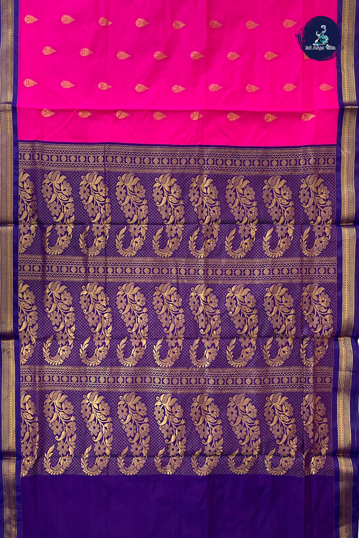 Pink Madisar Semi Silk Saree With Zari Buttas Pattern
