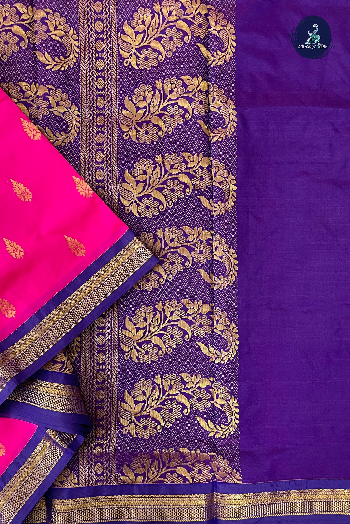 Pink Madisar Semi Silk Saree With Zari Buttas Pattern
