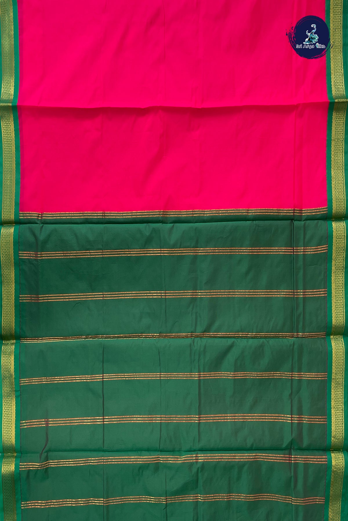 Pink Madisar Semi Silk Saree With Plain Pattern