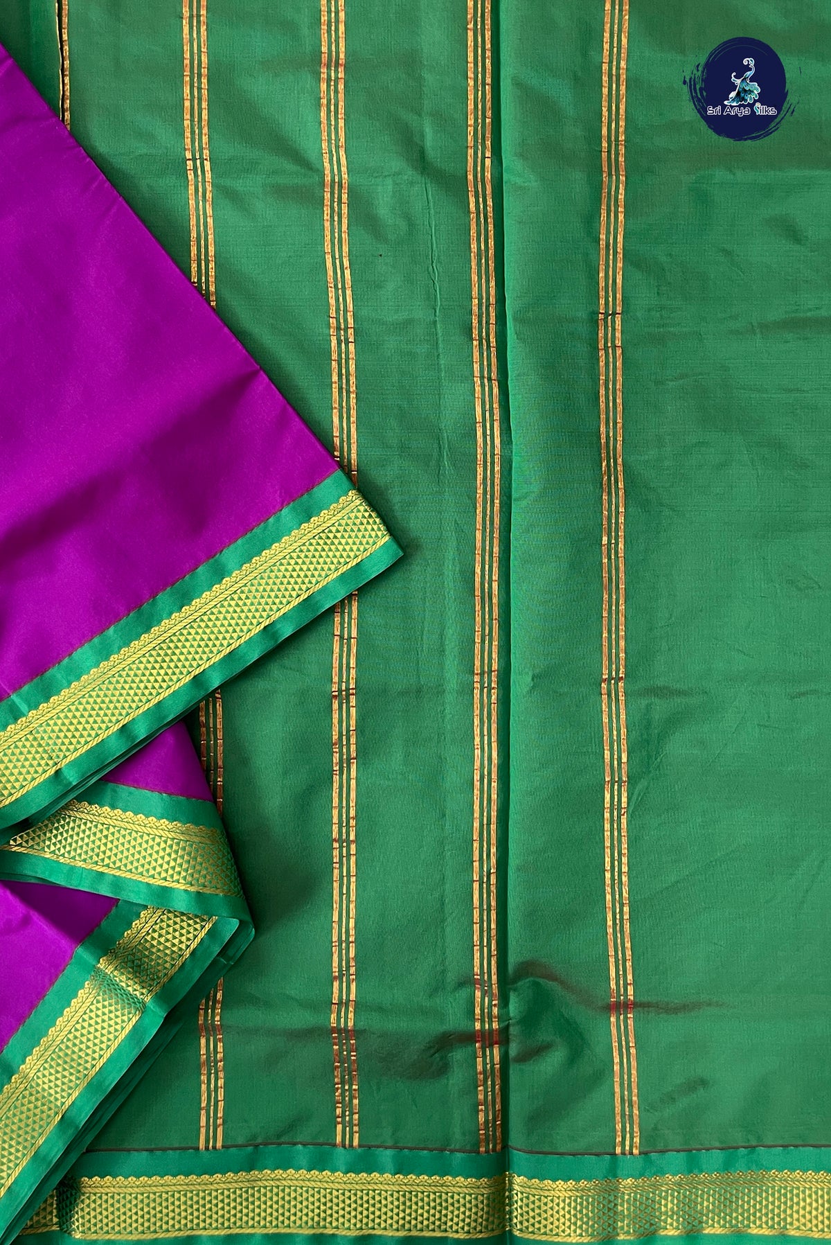 Vadamalli Madisar Semi Silk Saree With Plain Pattern
