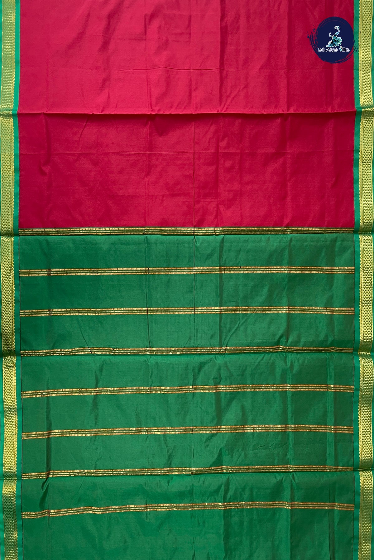 Maroon Madisar Semi Silk Saree With Plain Pattern