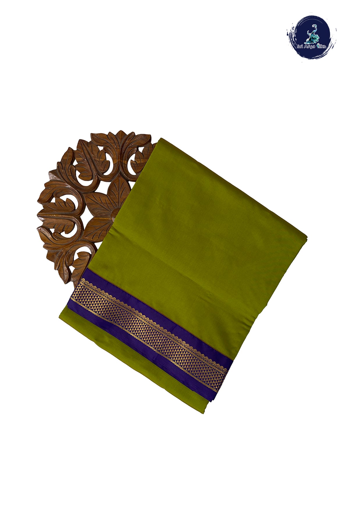Light Green Madisar Semi Silk Saree With Plain Pattern