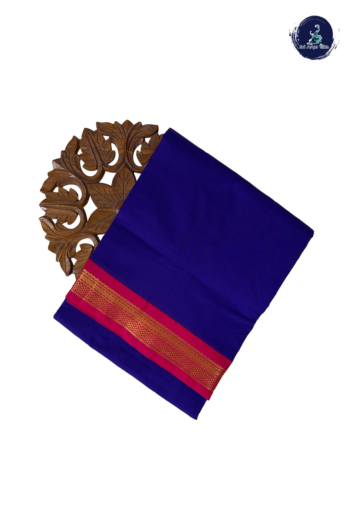 Violet Madisar Semi Silk Saree With Plain Pattern