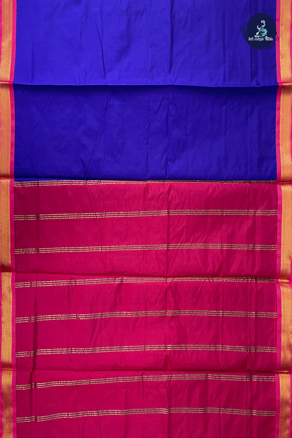 Violet Madisar Semi Silk Saree With Plain Pattern