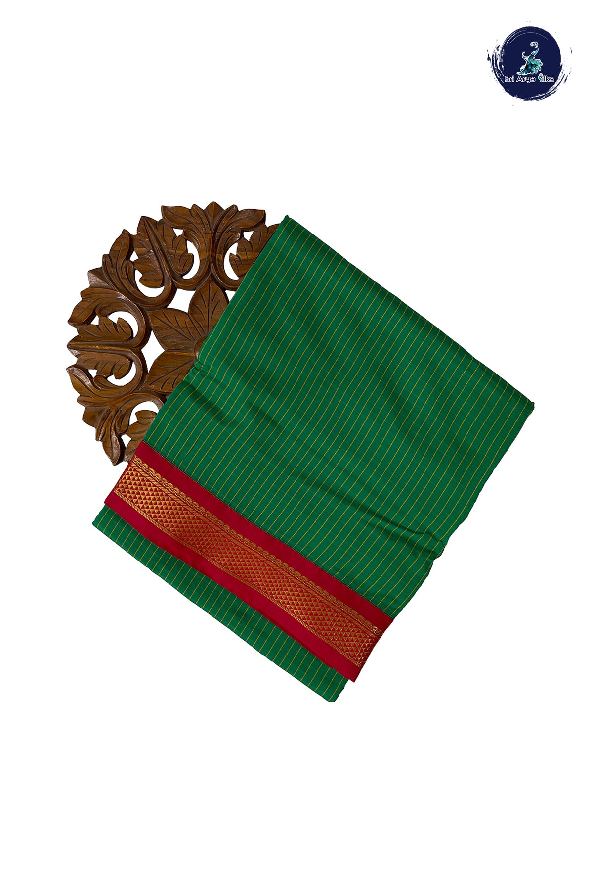Green Madisar Semi Silk Saree With Checked Pattern