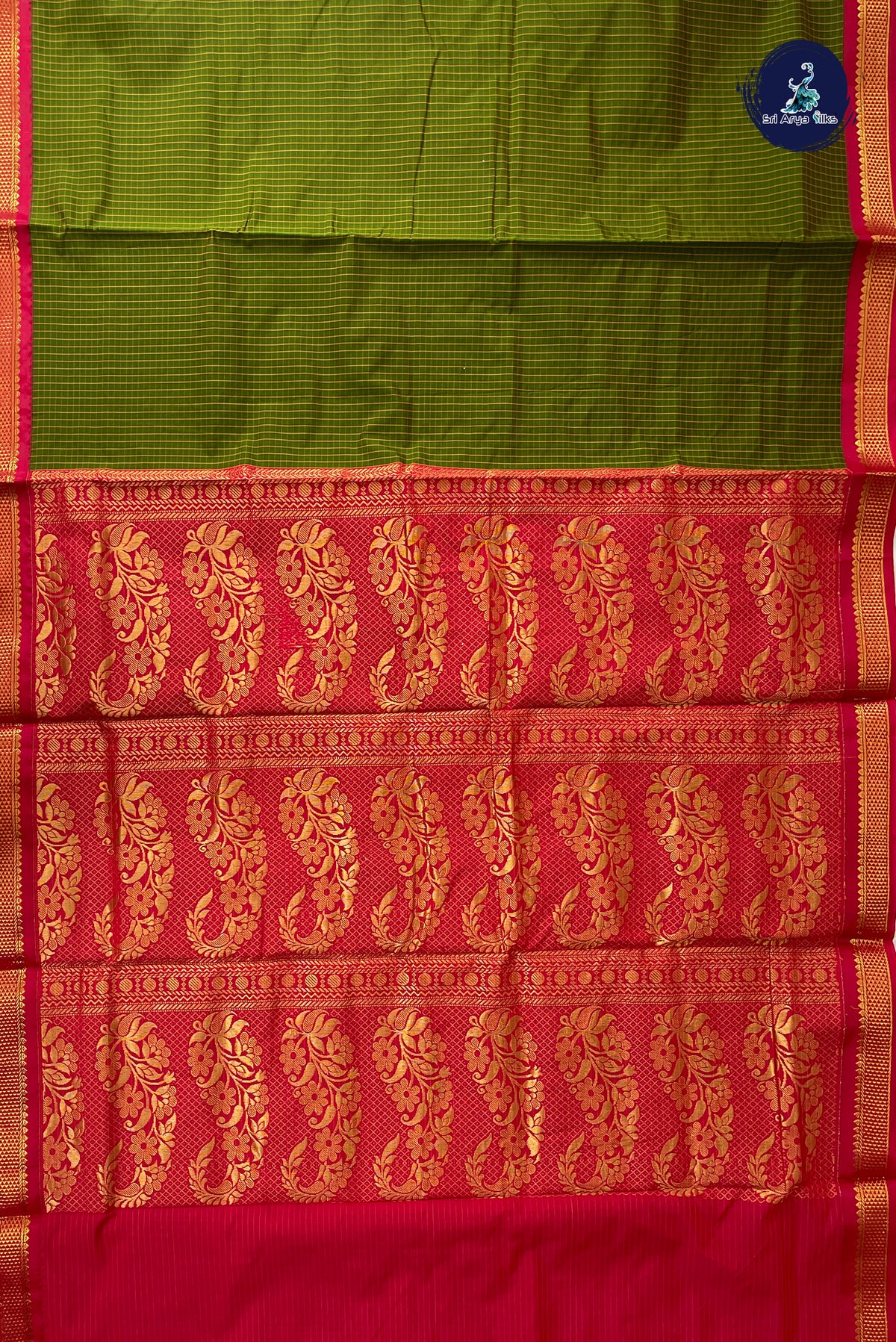 Manthulir Madisar Semi Silk Saree With Checked Pattern