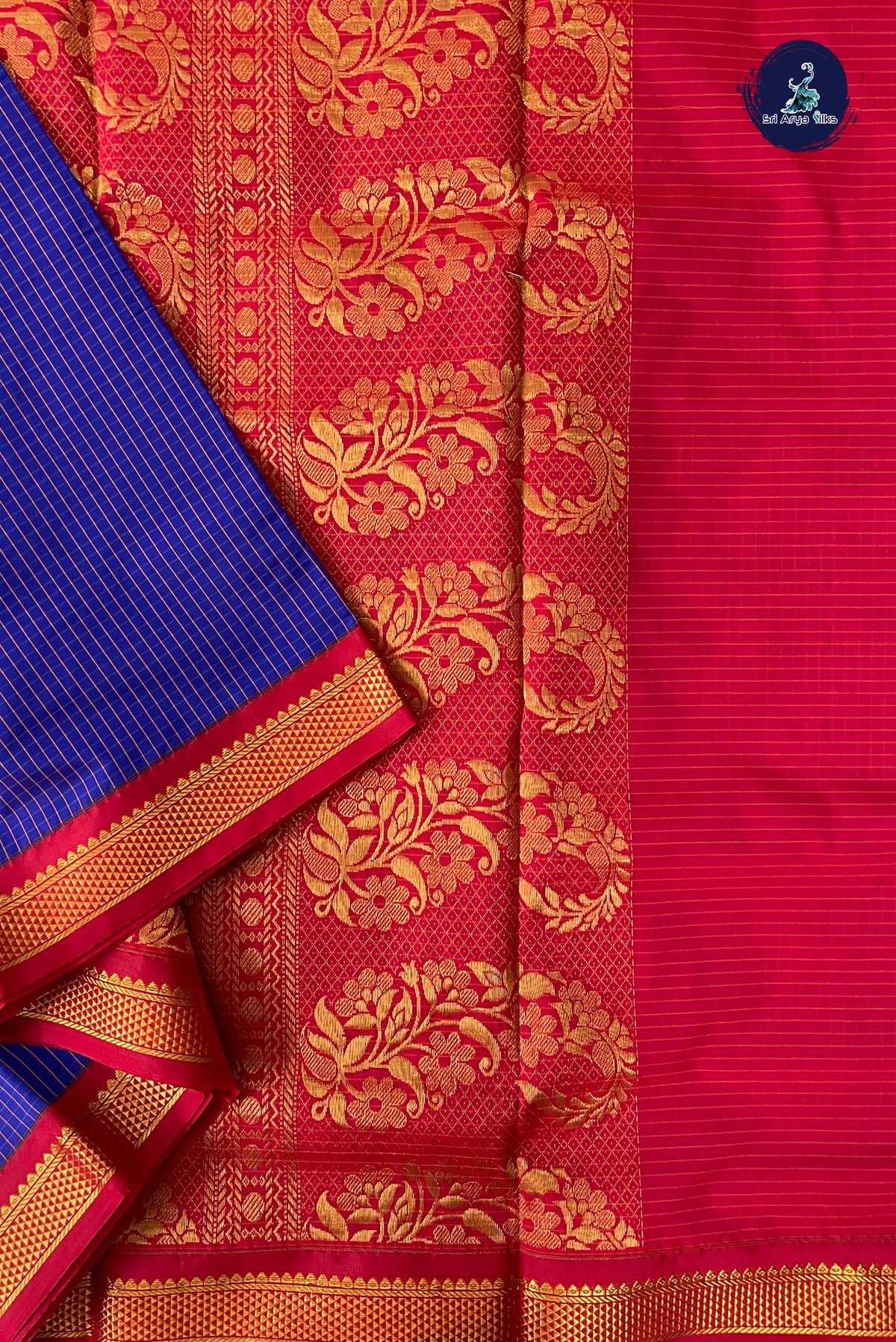 Violet Madisar Semi Silk Saree With Checked Pattern