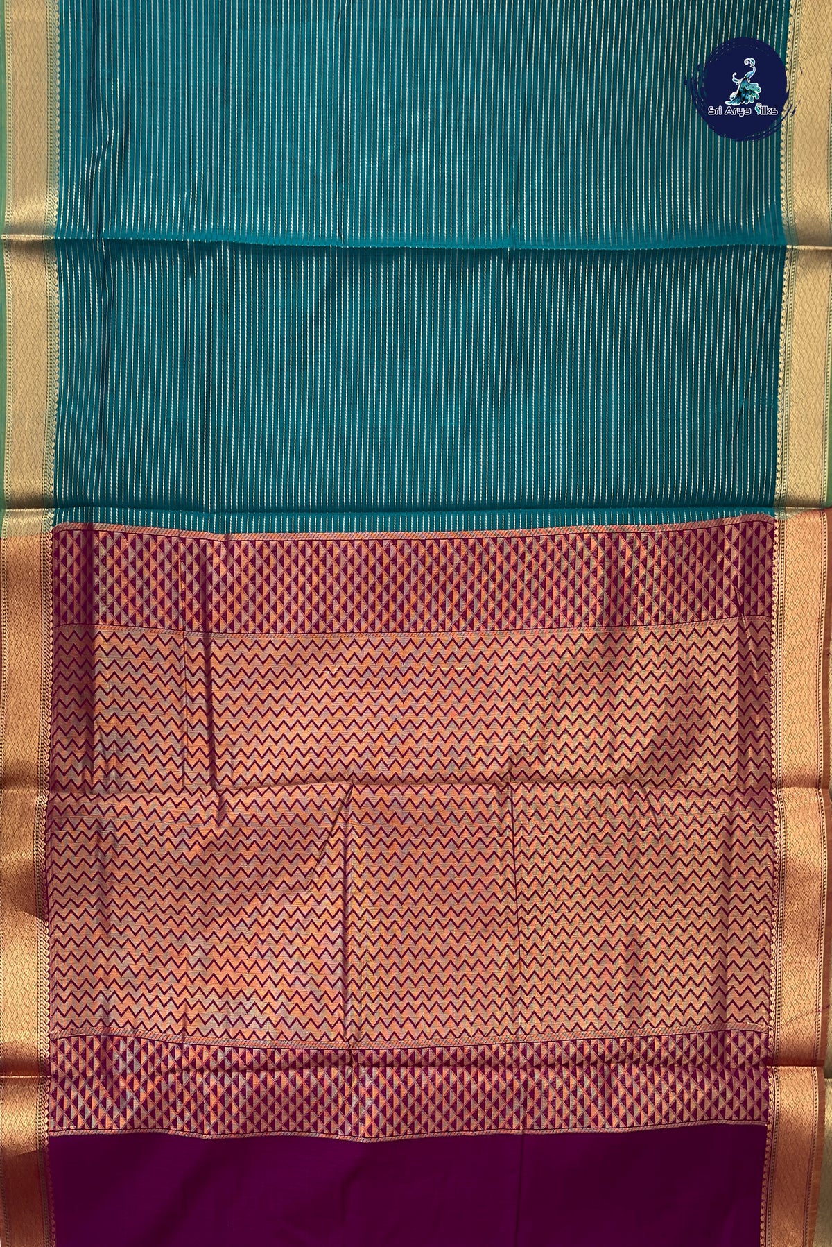 Green Madisar Semi Silk Cotton Saree With Vaira Oosi Pattern
