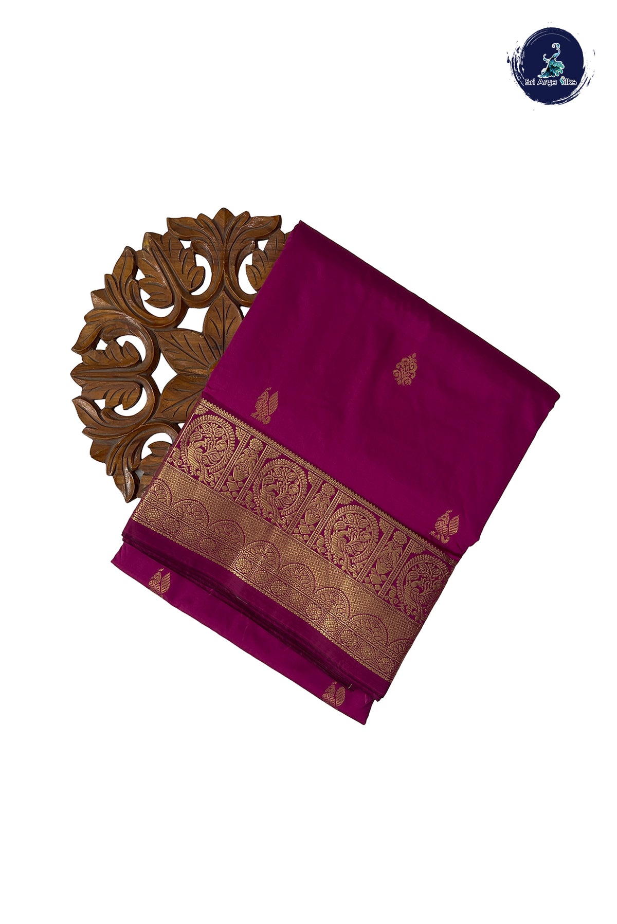 Magenta Pink 10 Yards Semi Silk With Zari Buttas Pattern