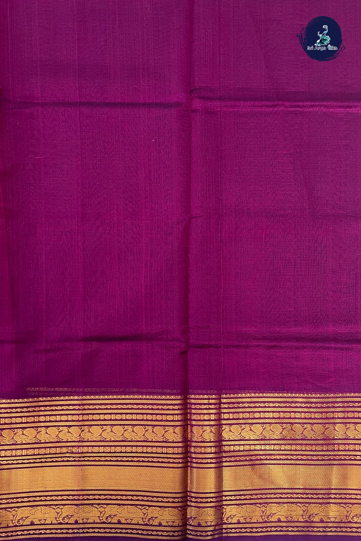 Jamun Mangalgiri Silk Cotton With Doria Lines Pattern