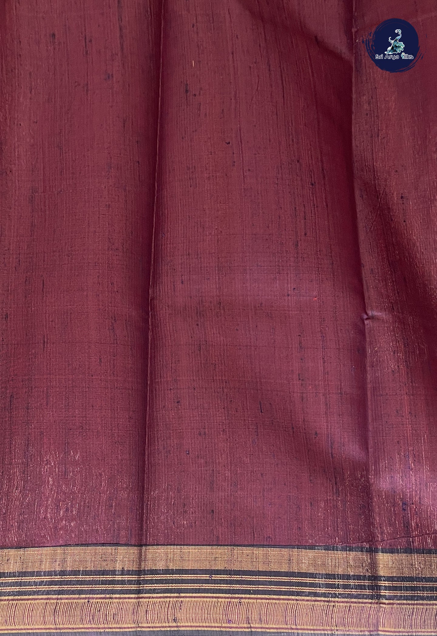 Tomato Red Raw Silk Saree With Stripes Pattern