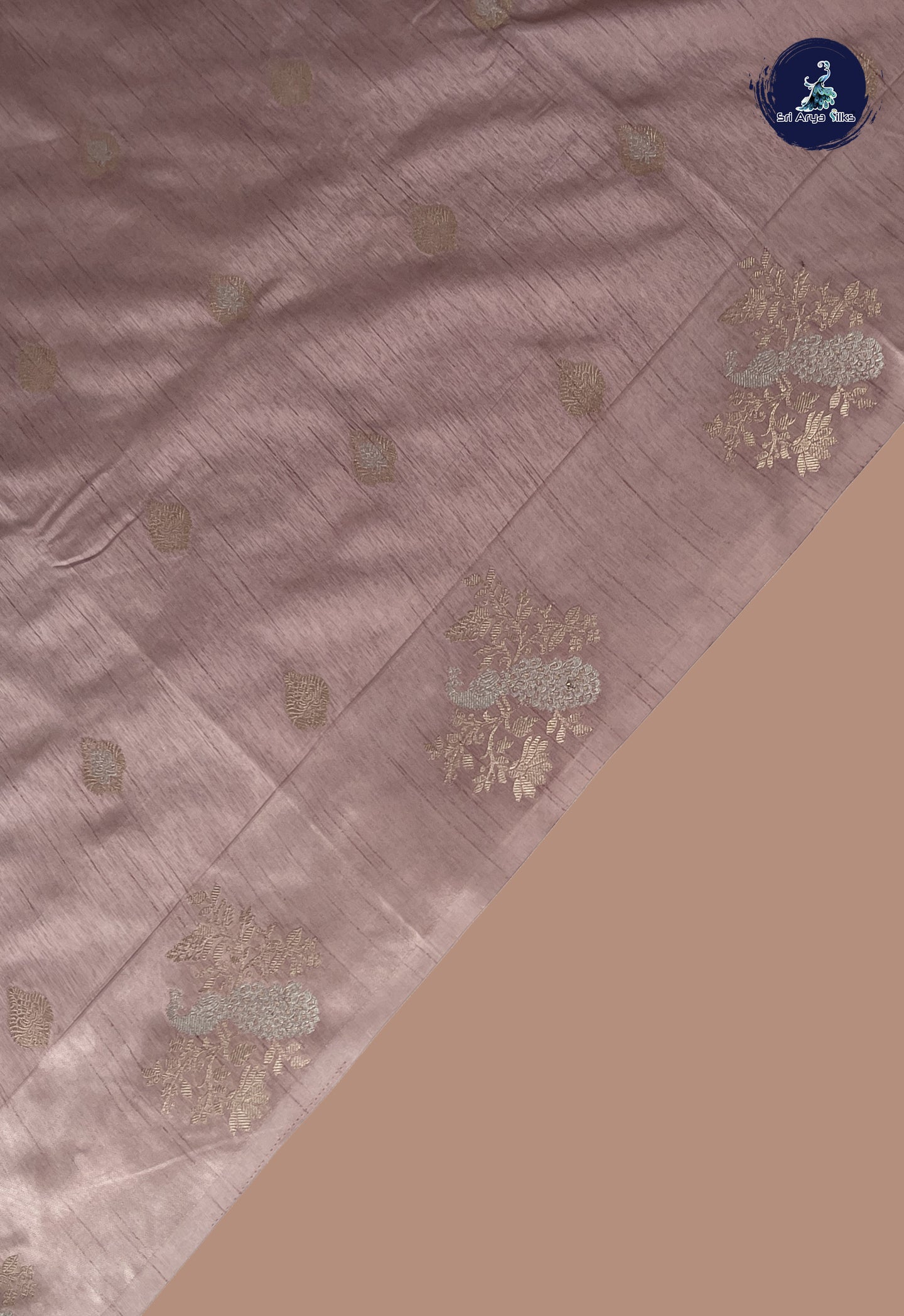 Pastel Shade Semi Banarasi Saree With Zari Buttas Pattern