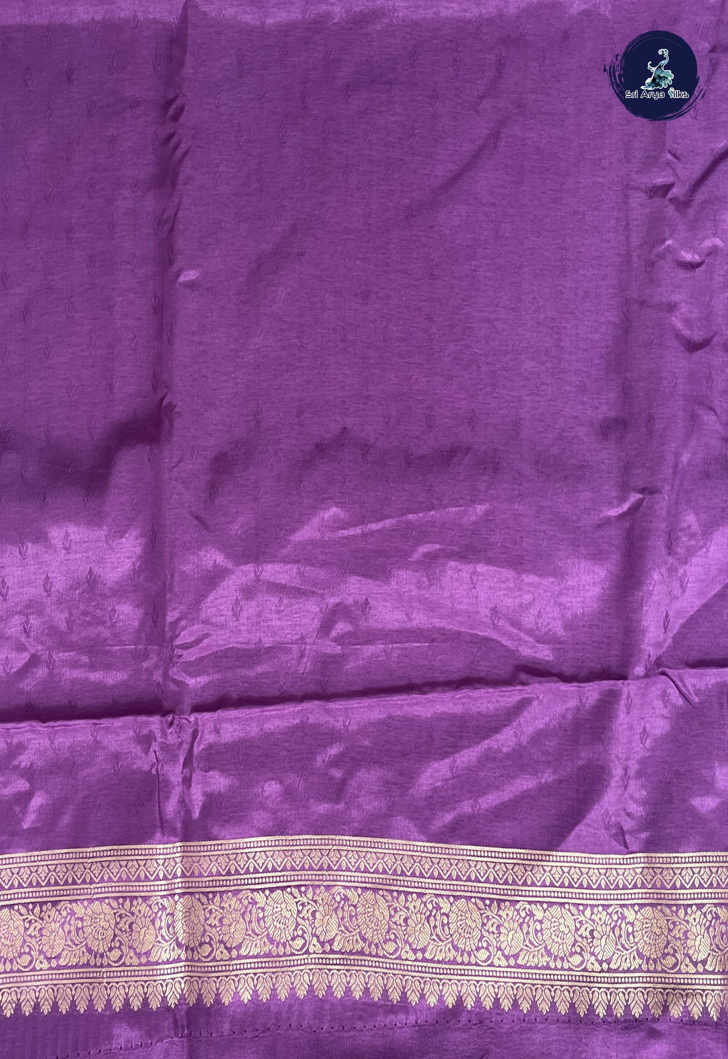 Lavender Banarasi Silk Saree With Zari Buttas Pattern