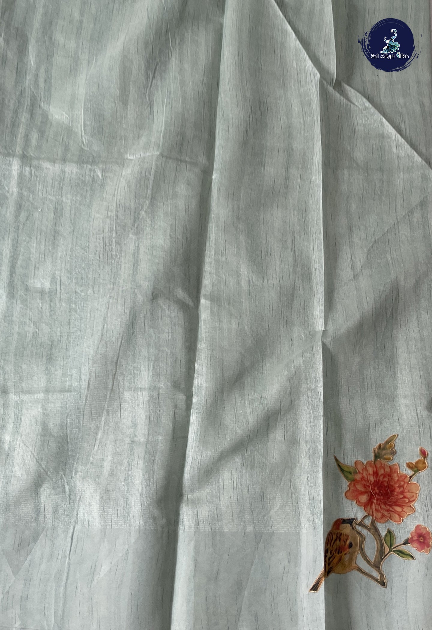 Pastel Shade Tussar Saree With Kalamkari Pattern