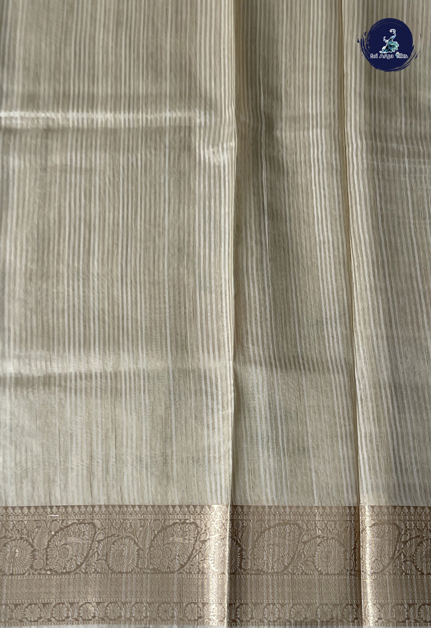 Fawn Tussar Saree With Kalamkari Pattern