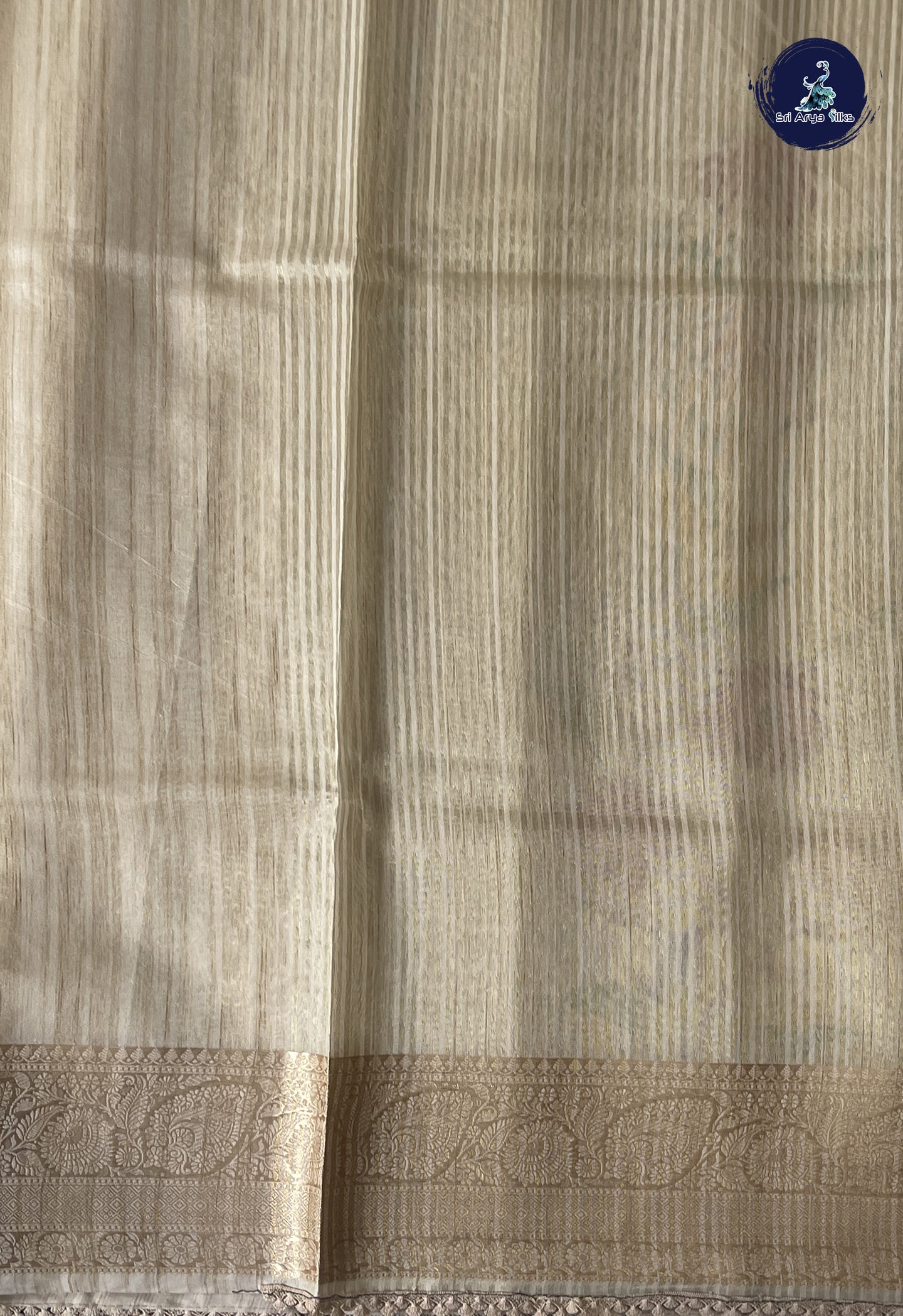 Fawn Tussar Saree With Kalamkari Pattern