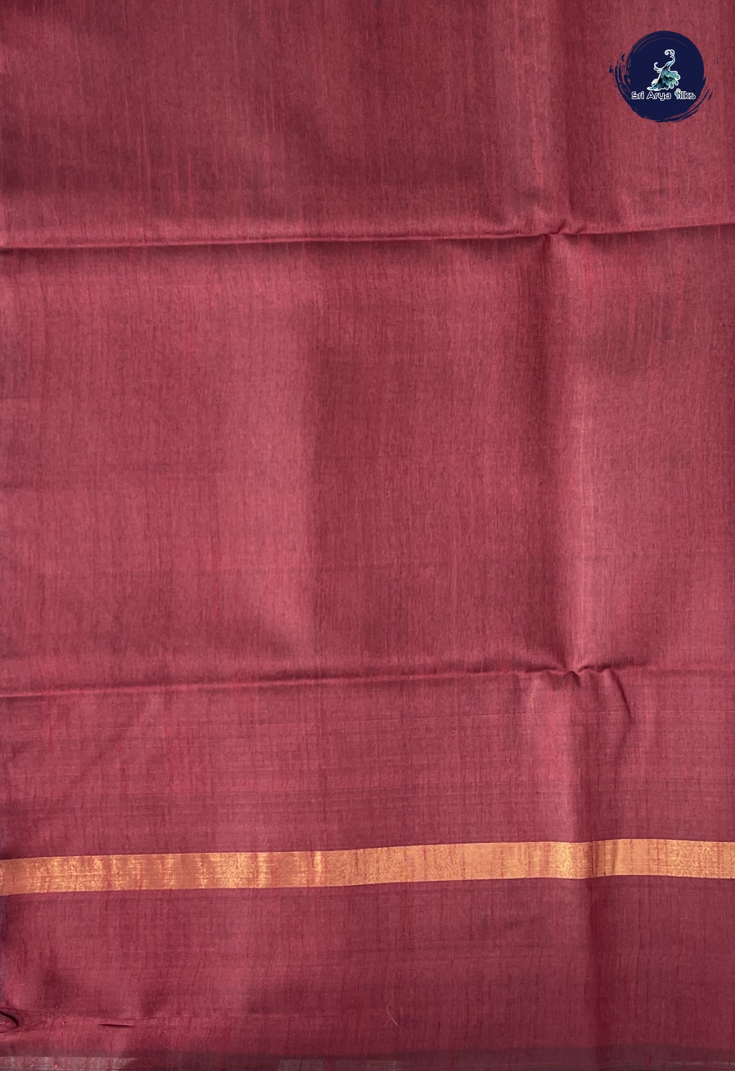 Blue Raw Silk Saree With Plain Pattern