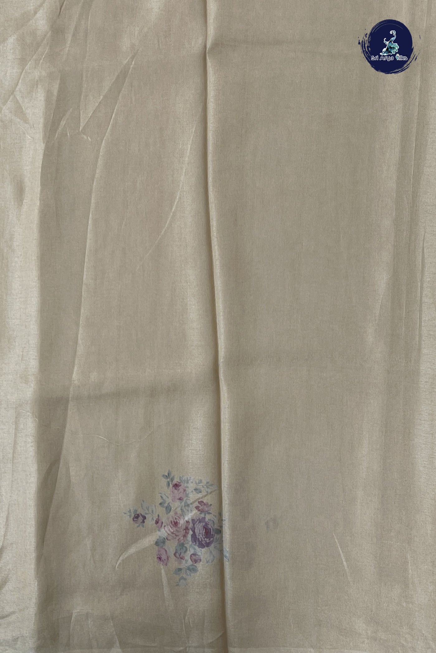Fawn Banarasi Silk Saree With Printed Pattern