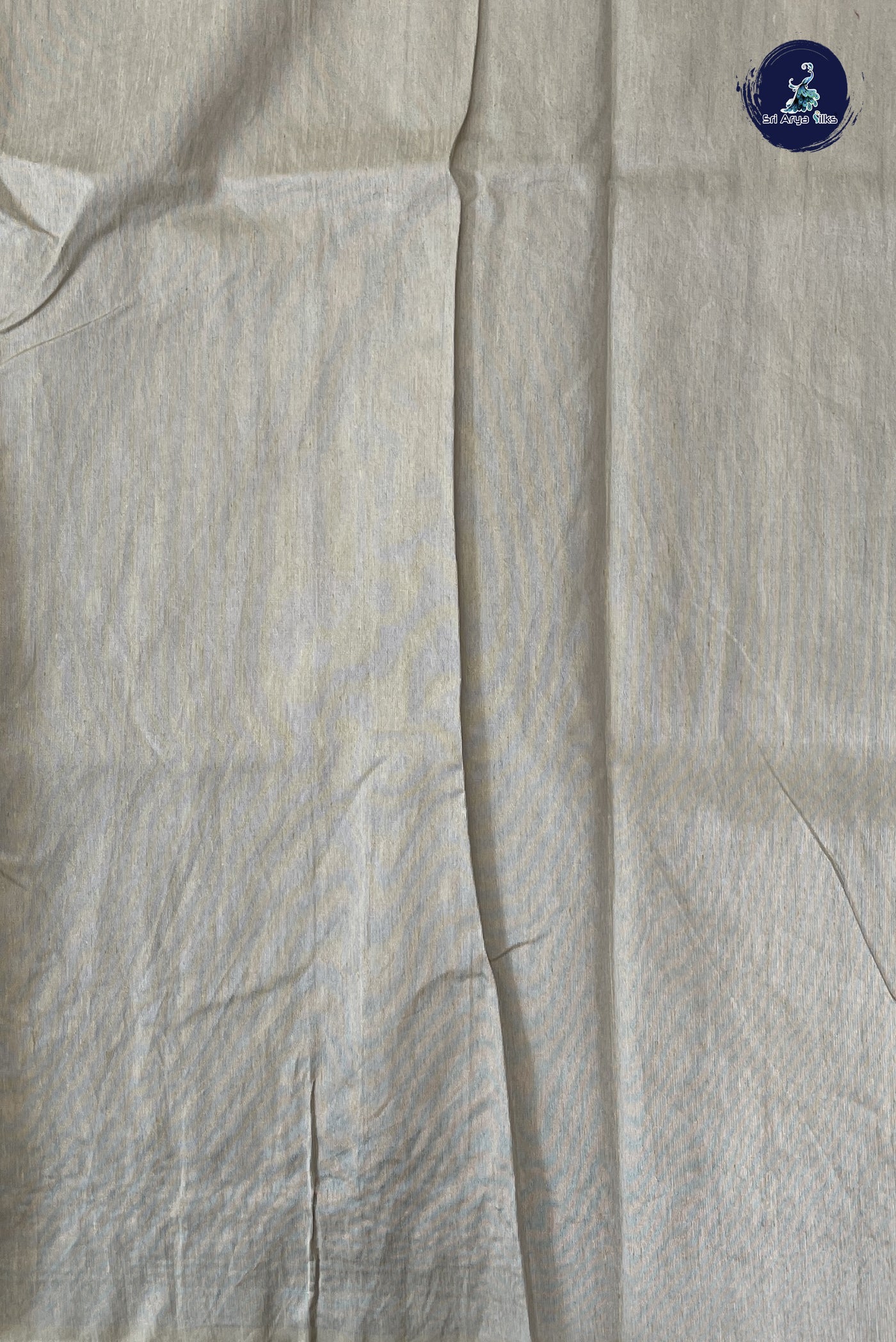 Fawn Tussar Saree With Embroidery Pattern