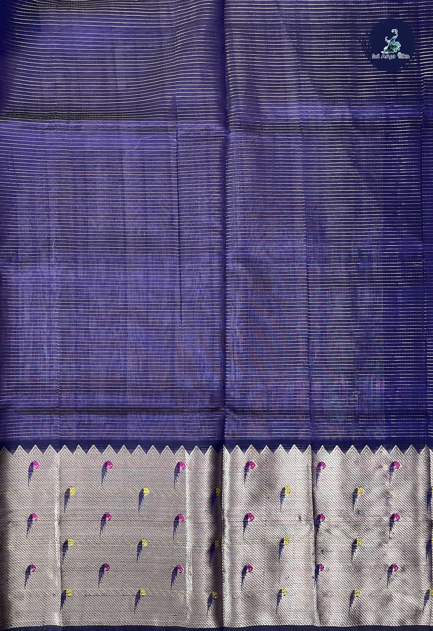 Lavender Mangalgiri Silk Cotton With Zari Checked Pattern