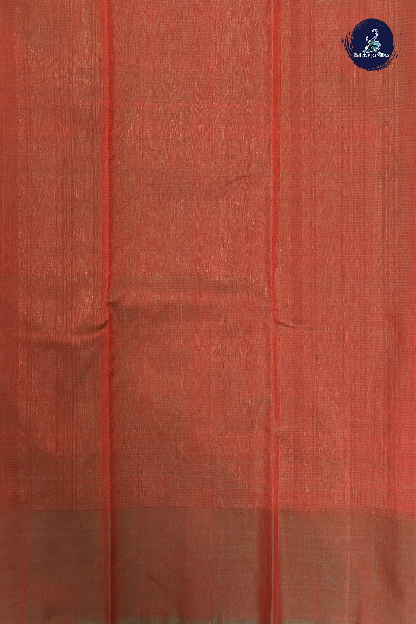 Red Kora Sico Silk Cotton With Stripes Pattern