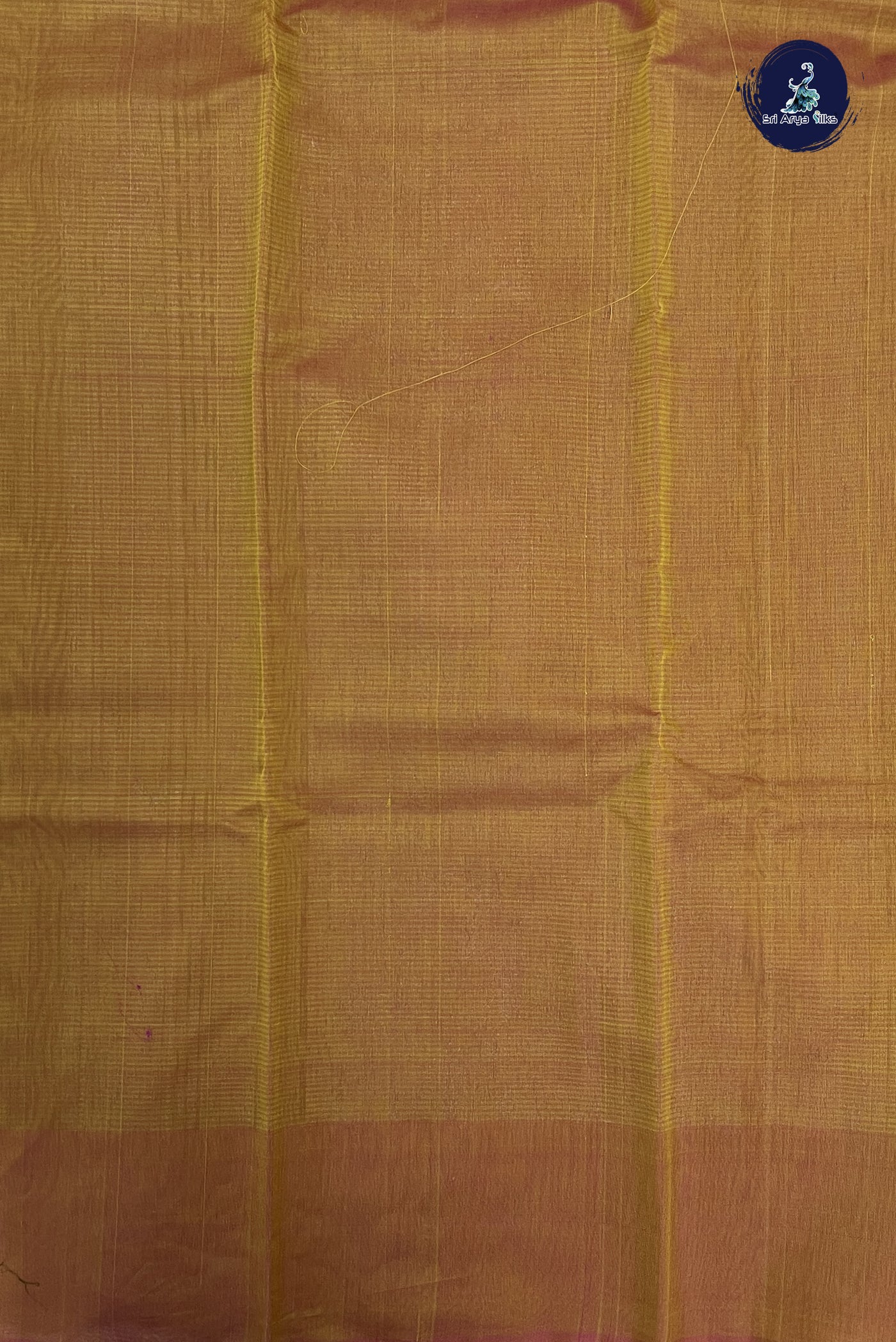 Mustard Yellow Kora Sico Silk Cotton With Stripes Pattern